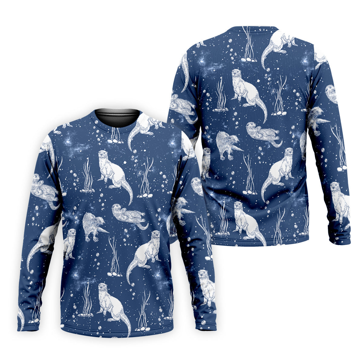 Adorable Otter Ocean Vibe Tropical Golf Shirts, Men's Funny Golf Shirts, Gift For Animal Lovers