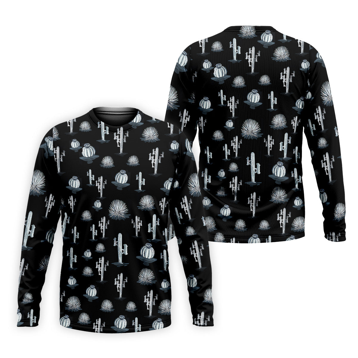 Desert Cactus Black And White Golf Tops For Men, Golf Gift For Men, Golf Shirts For Men