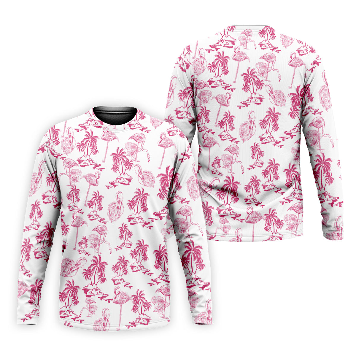 White And Pink Flamingo Tropical Men Polo, Polo ShirtFor Men, Golf Gift For Men, Golfing Apparel