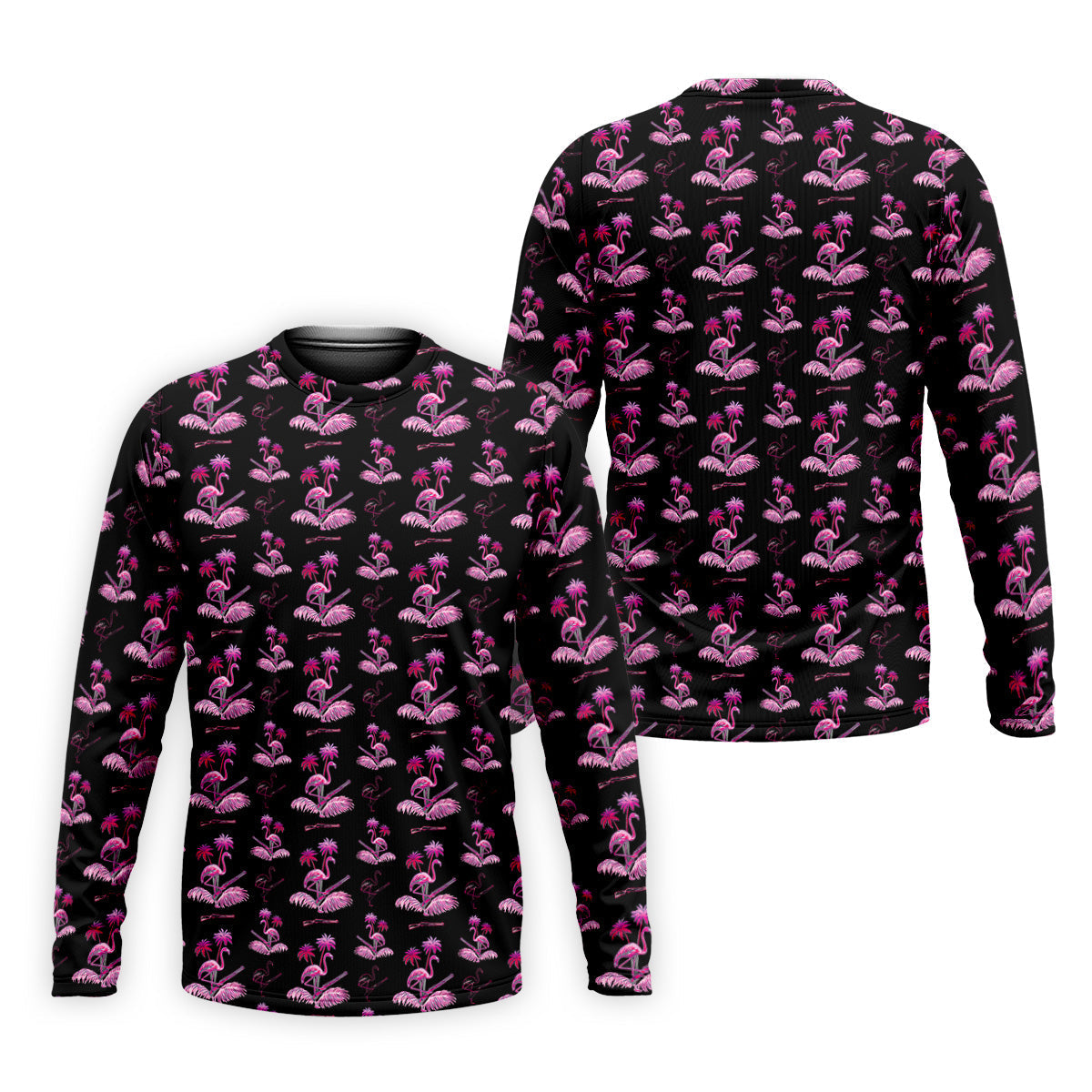 Flamingo Tropical Pink And Black Golf Tops For Men, Golf Gift For Men, Golf Shirts For Men