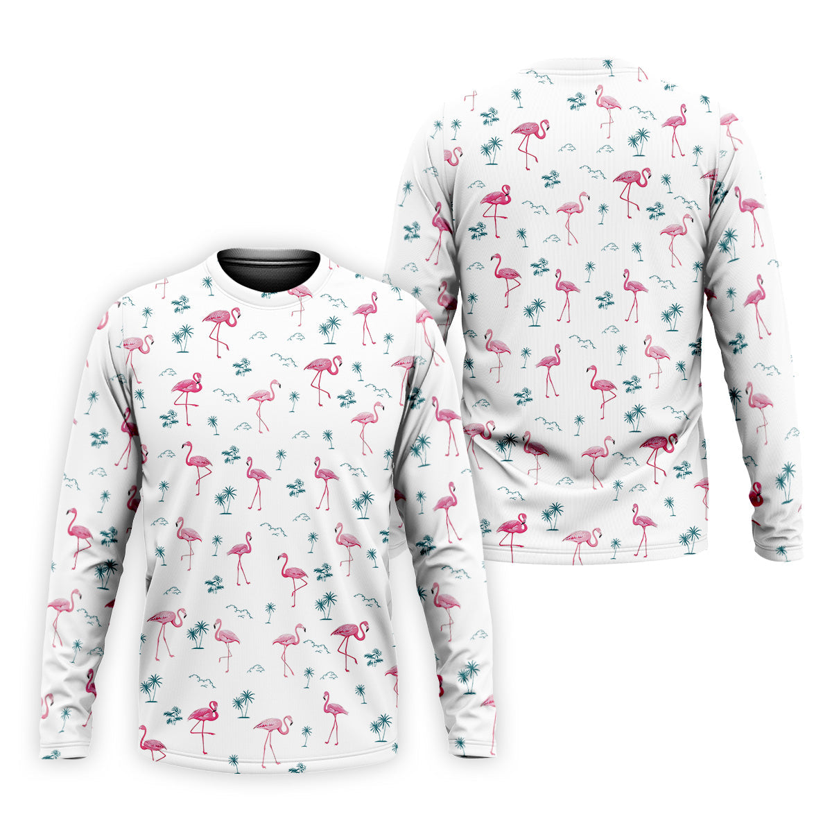 Flamingo Tropical White Polo Shirt, Summer Polo Shirt Unique Gift For Golfer