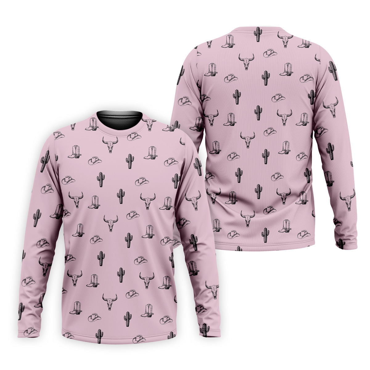 Wild West Cactus Pink Lavender Western Golf Shirt, Golf Tops For Men, Polo ShirtFor Men, Golfing Apparel