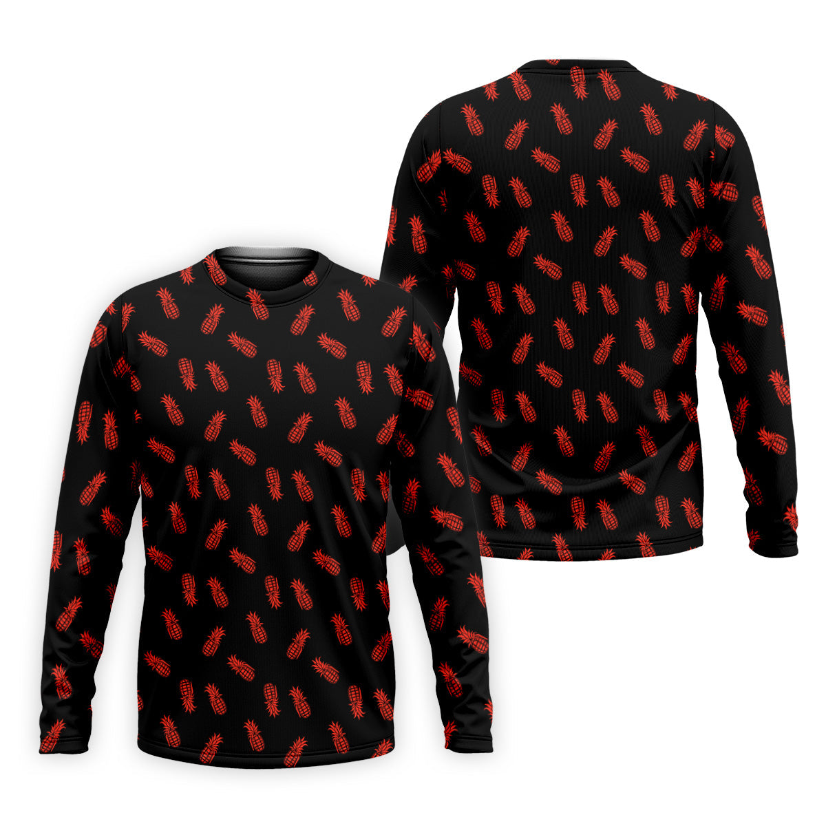Pineapple Grenade Black And Red Golf Tops For Men, Men Polo, Golf Gift For Men