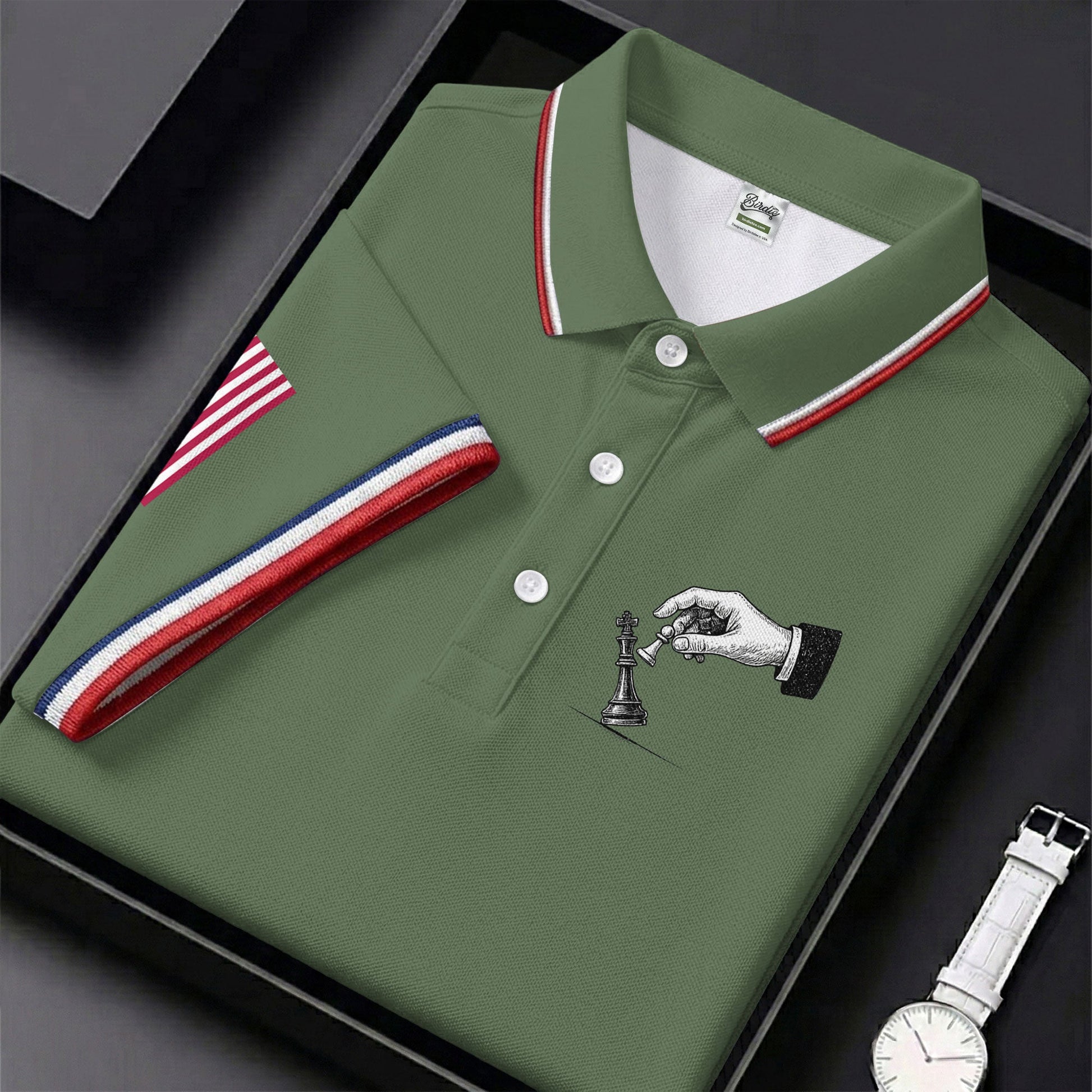 Protest Checkmate Chess 250 Years Patriotic Golf Shirt, Golf Shirts For Men, 4th Of July Golf Shirt