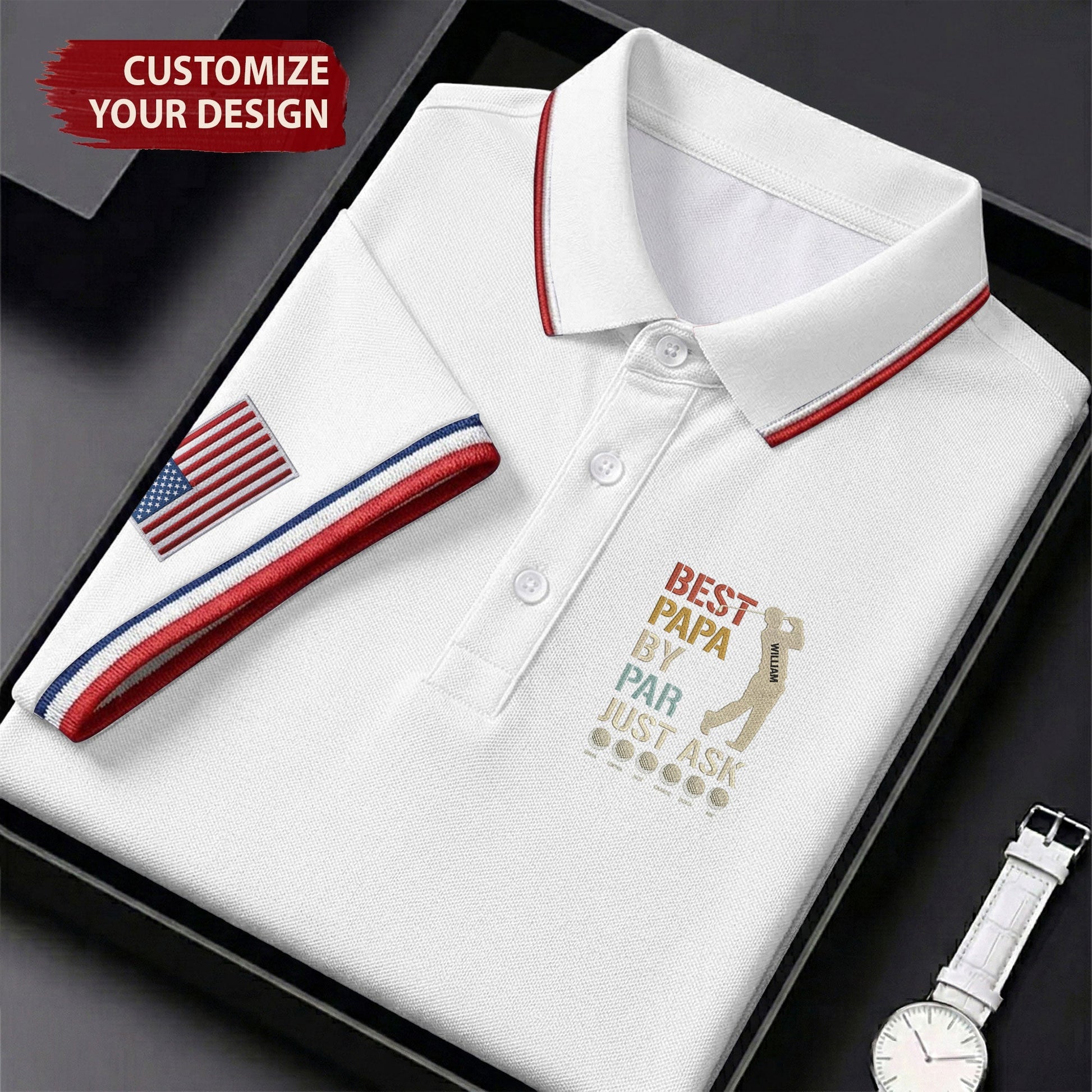 Best Dad Papa By Par Just Ask Father's Day Golf Shirt, Golf Gift For Dad, Polo Shirtor Men