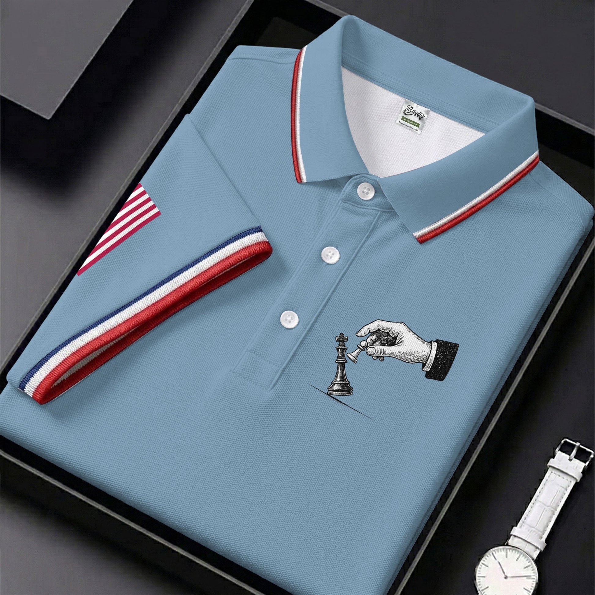 Protest Checkmate Chess 250 Years Patriotic Golf Shirt, Golf Shirts For Men, 4th Of July Golf Shirt