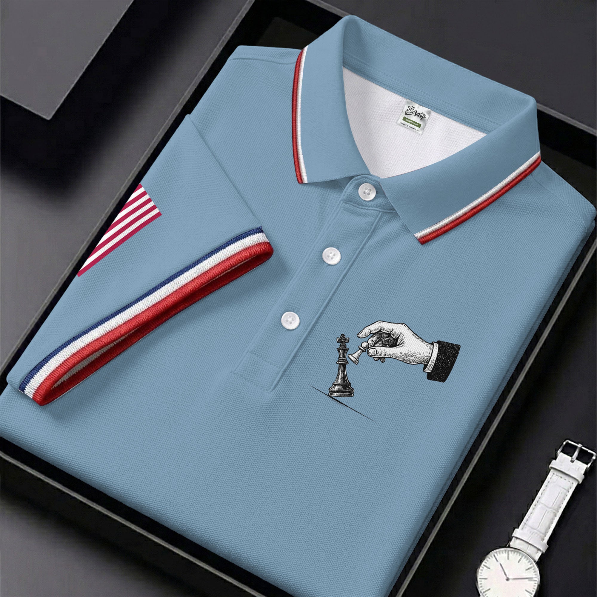 Protest Checkmate Chess 250 Years Patriotic Golf Shirt, Golf Shirts For Men, 4th Of July Golf Shirt