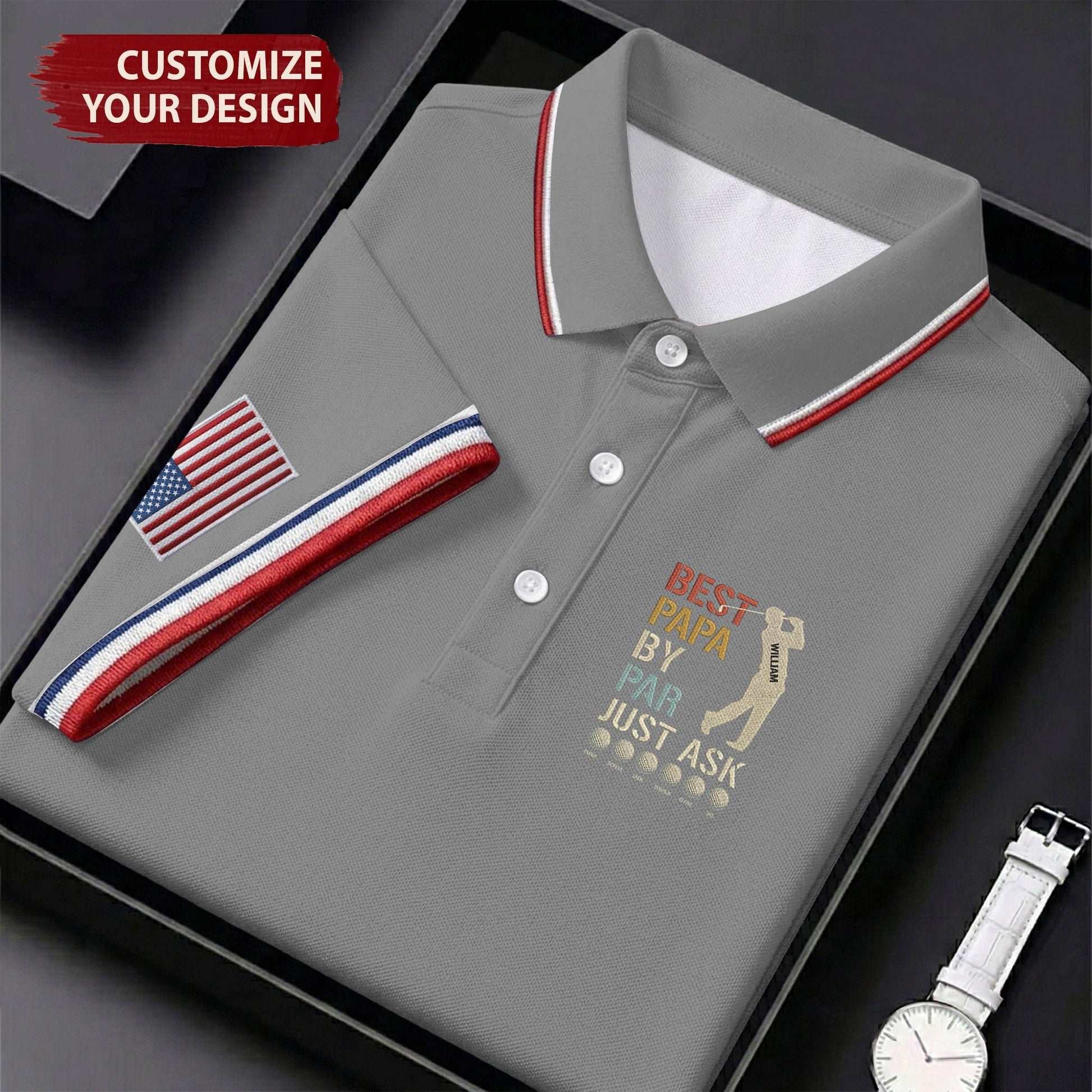 Best Dad Papa By Par Just Ask Father's Day Golf Shirt, Golf Gift For Dad, Polo Shirtor Men