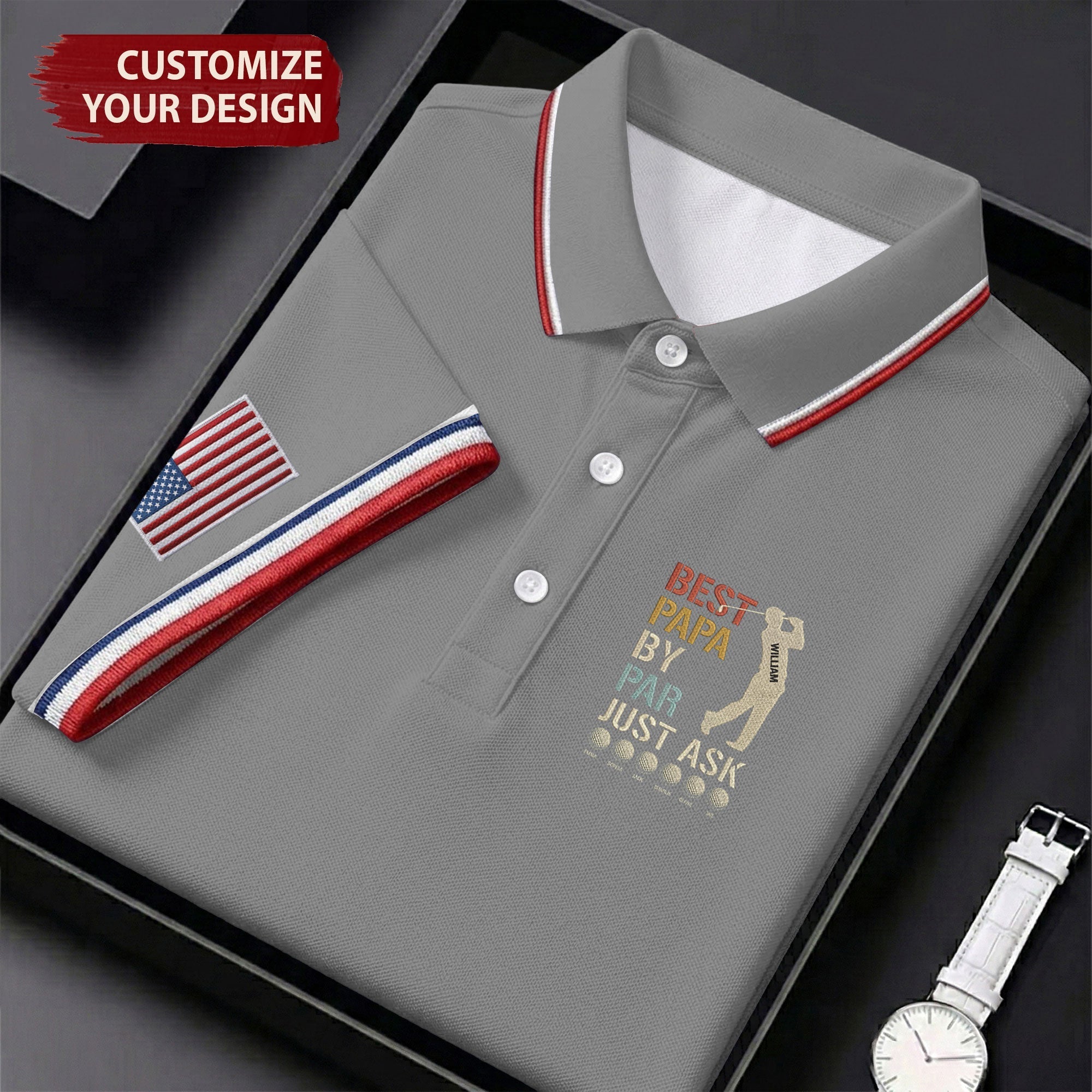 Best Dad Papa By Par Just Ask Father's Day Golf Shirt, Golf Gift For Dad, Polo Shirtor Men