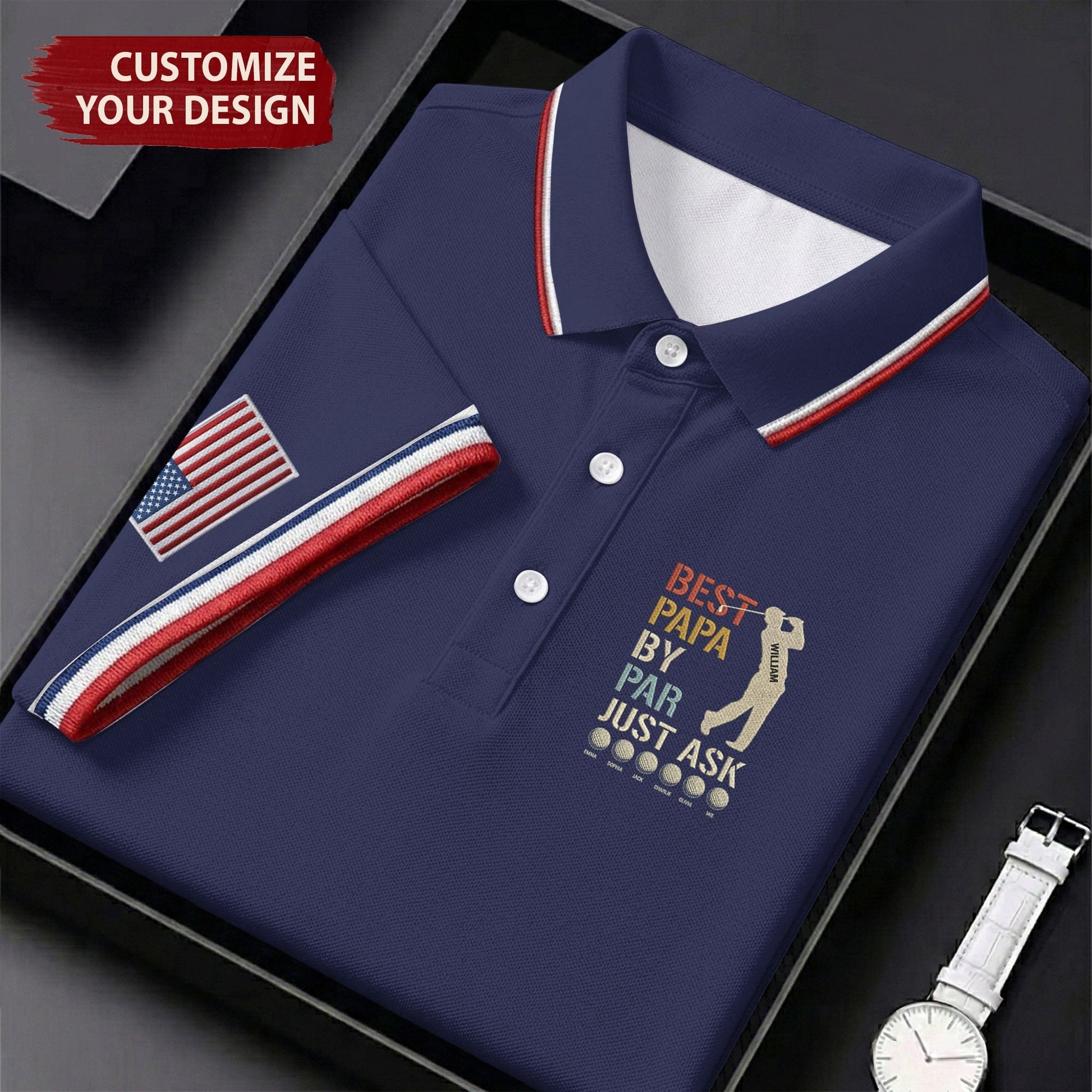 Best Dad Papa By Par Just Ask Father's Day Golf Shirt, Golf Gift For Dad, Polo Shirtor Men