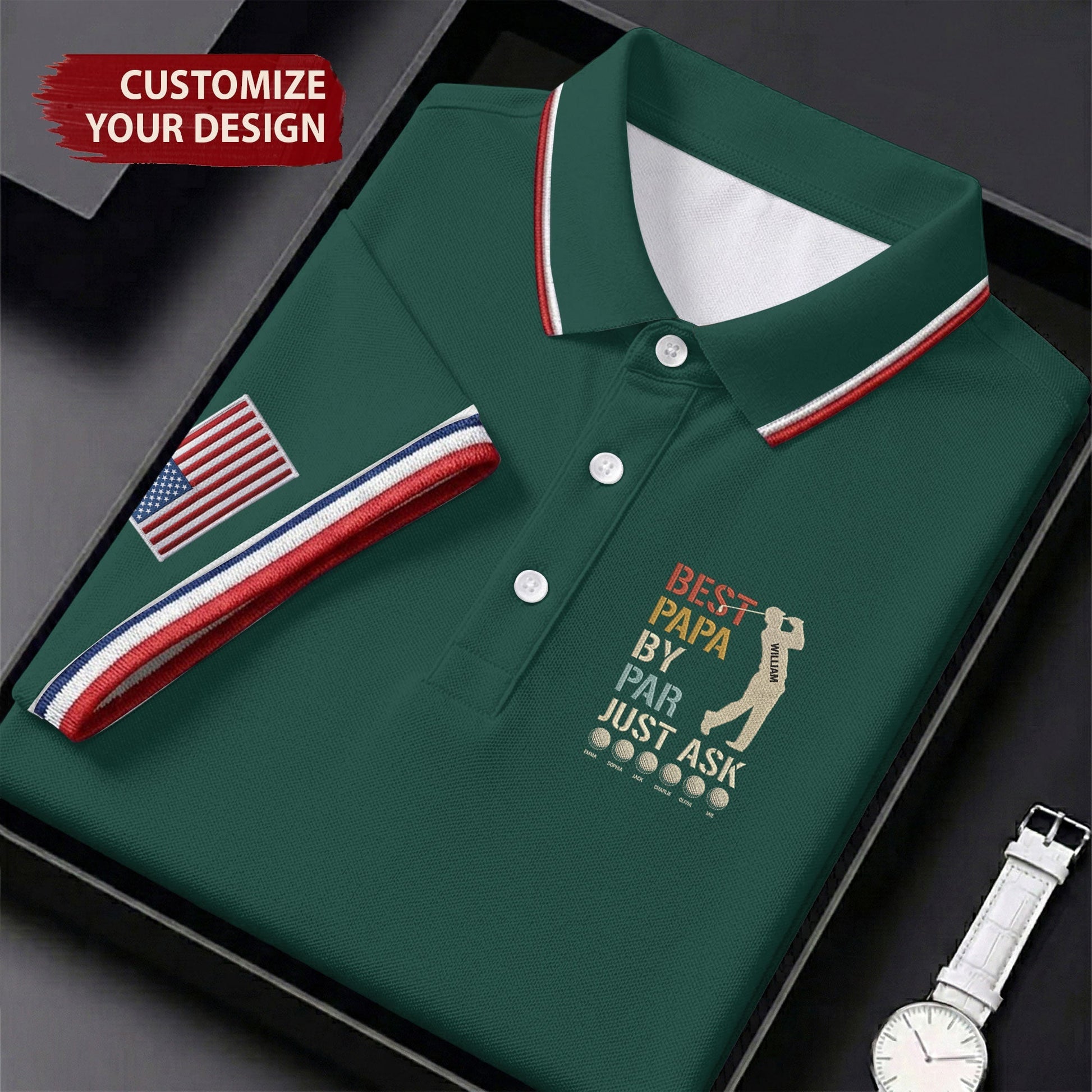 Best Dad Papa By Par Just Ask Father's Day Golf Shirt, Golf Gift For Dad, Polo Shirtor Men