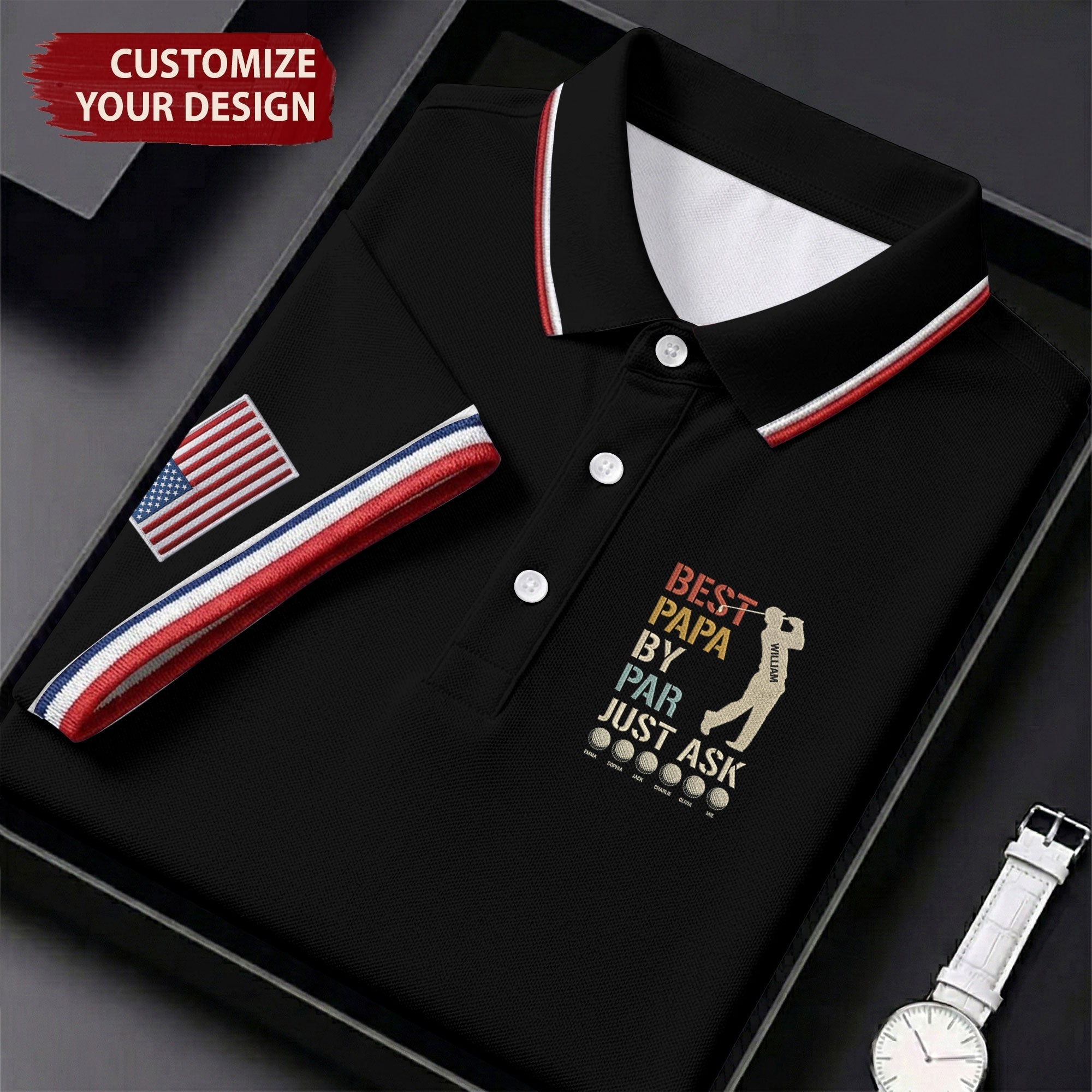 Best Dad Papa By Par Just Ask Father's Day Golf Shirt, Golf Gift For Dad, Polo Shirtor Men