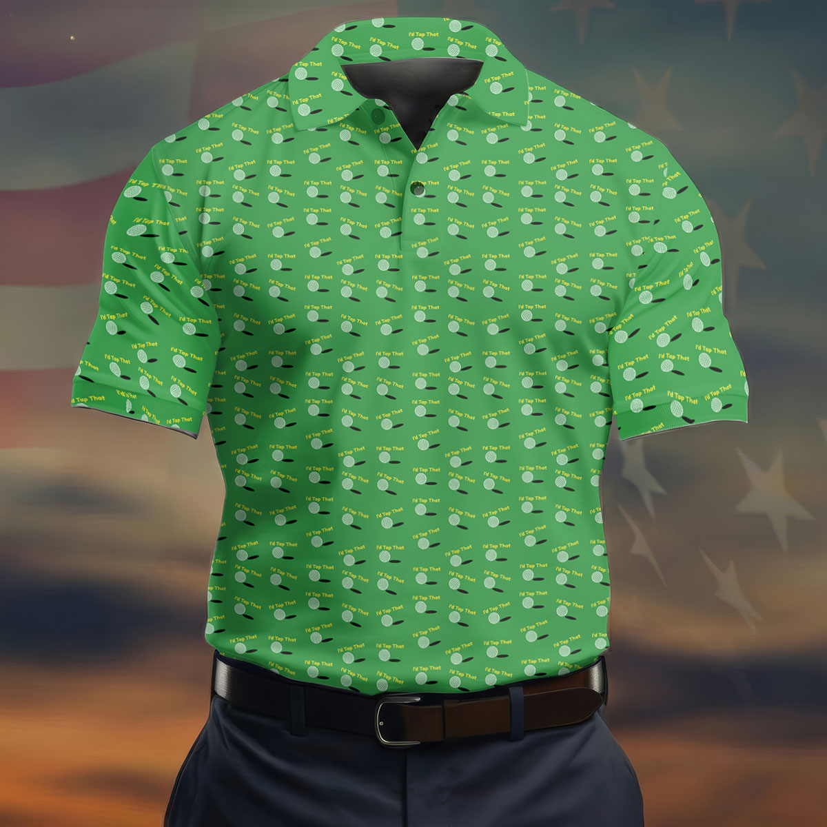 Funny Id Tap That Golf Ball Pattern Golf Shirt, Mens Golf Shirts, Golf Polo Shirts For Men