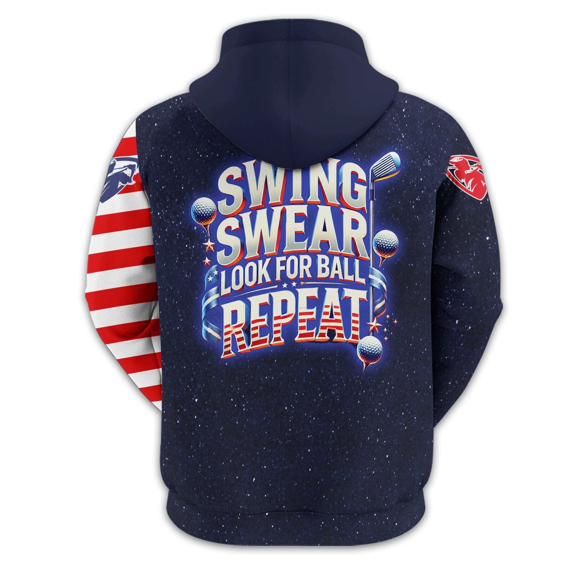 Swing Swear Look For Ball Repeat, Personalized Golf Shirt, Cool Golf Gifts