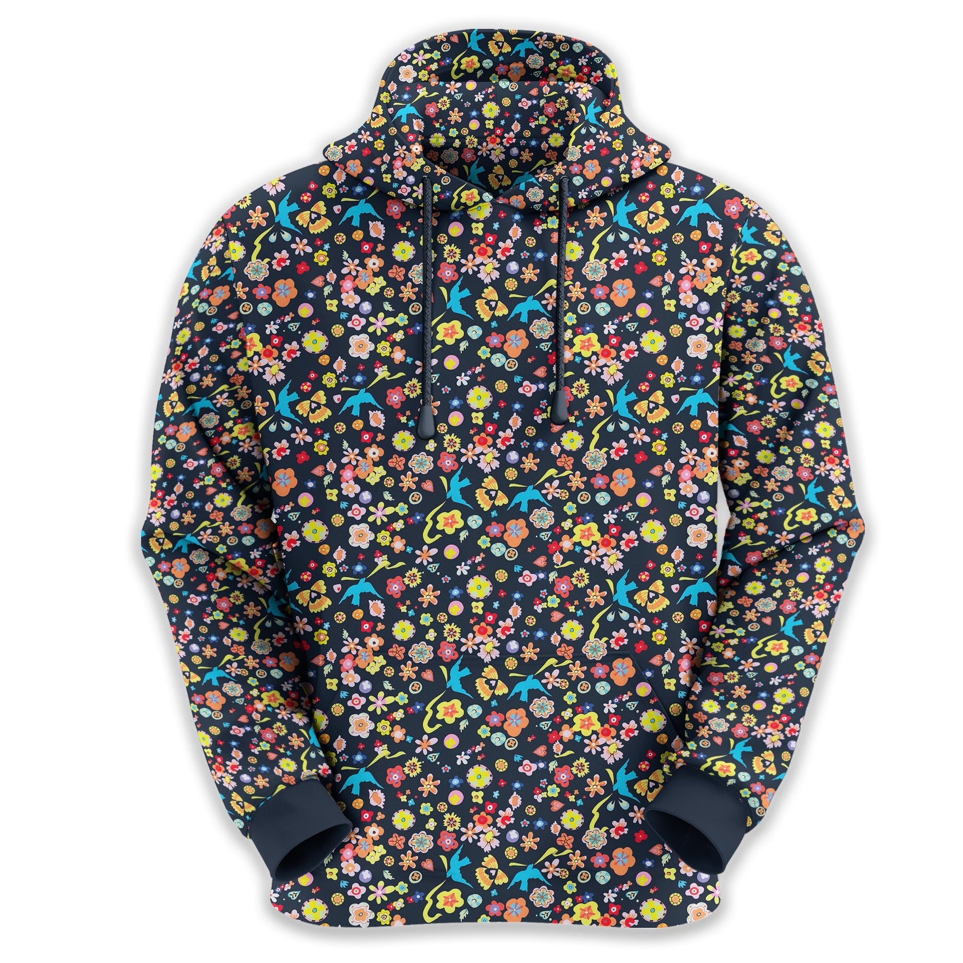 Floral Swallows Men's Golf Polo ShirtGolfing Apparel, Gift For Golfers