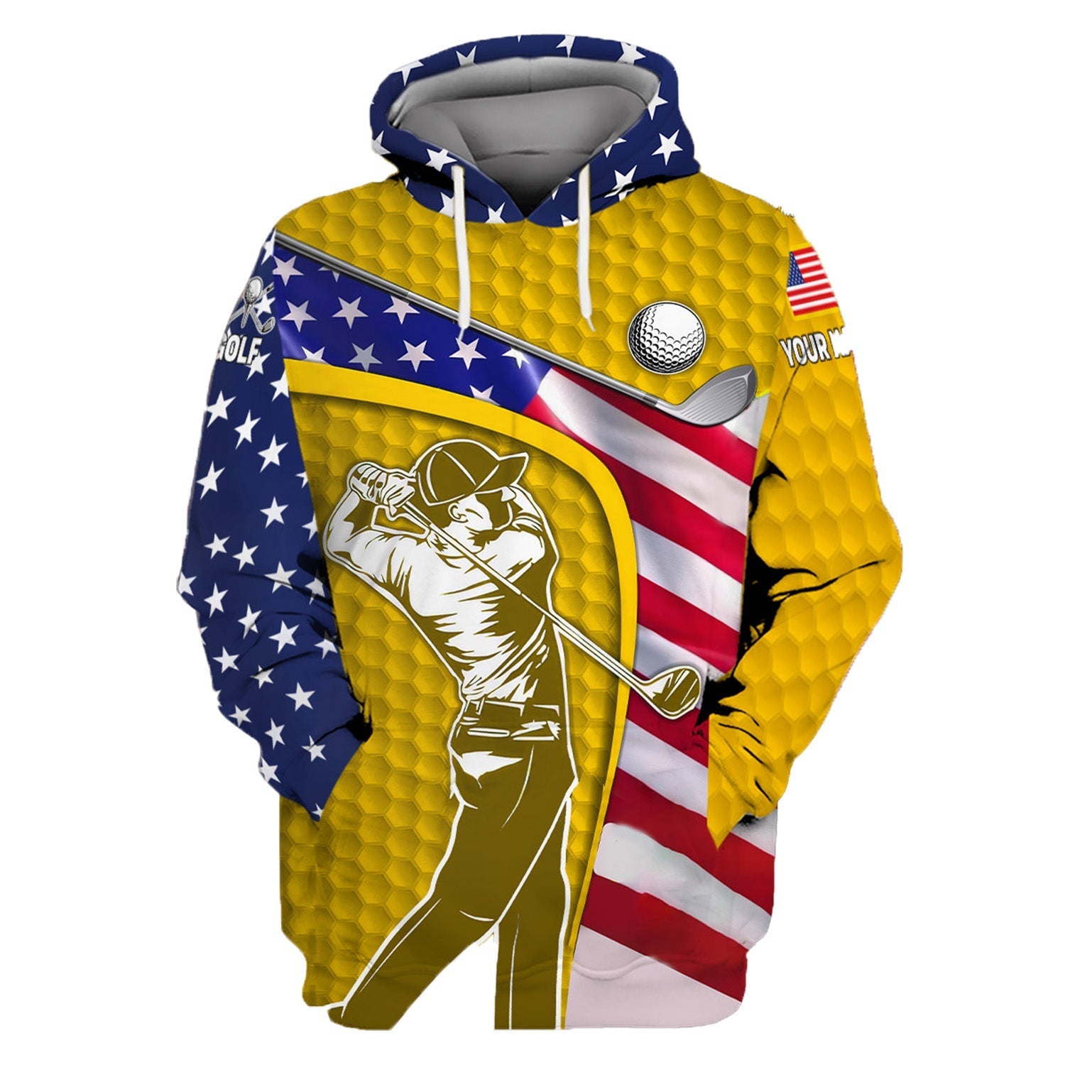 Yellow Custom Men's Golf Polo ShirtGolfing Apparel, Mens Golf Gift