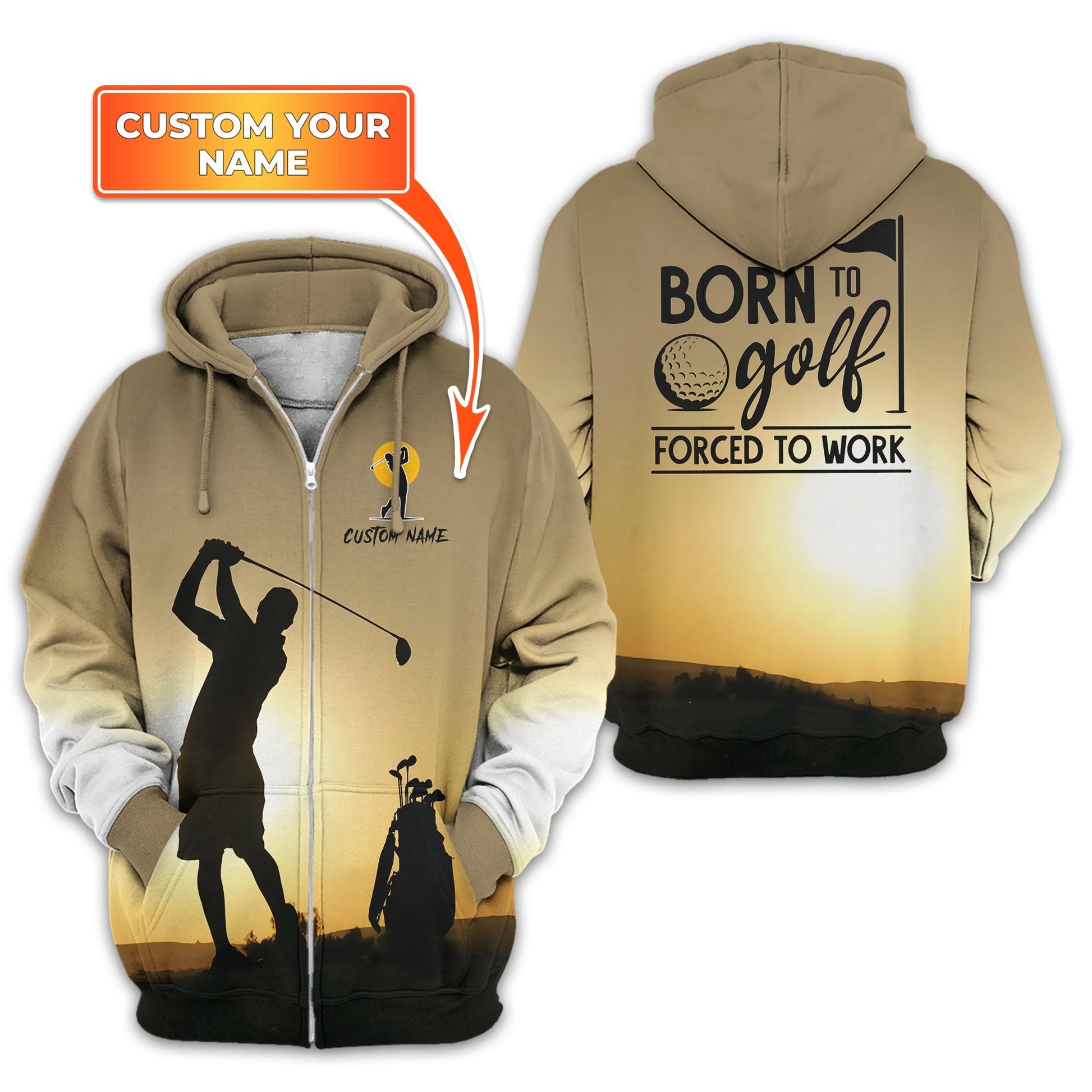 Born To Golf Forced To Work Custom Golf Polo ShirtGolf Shirt, Gift For Golfers