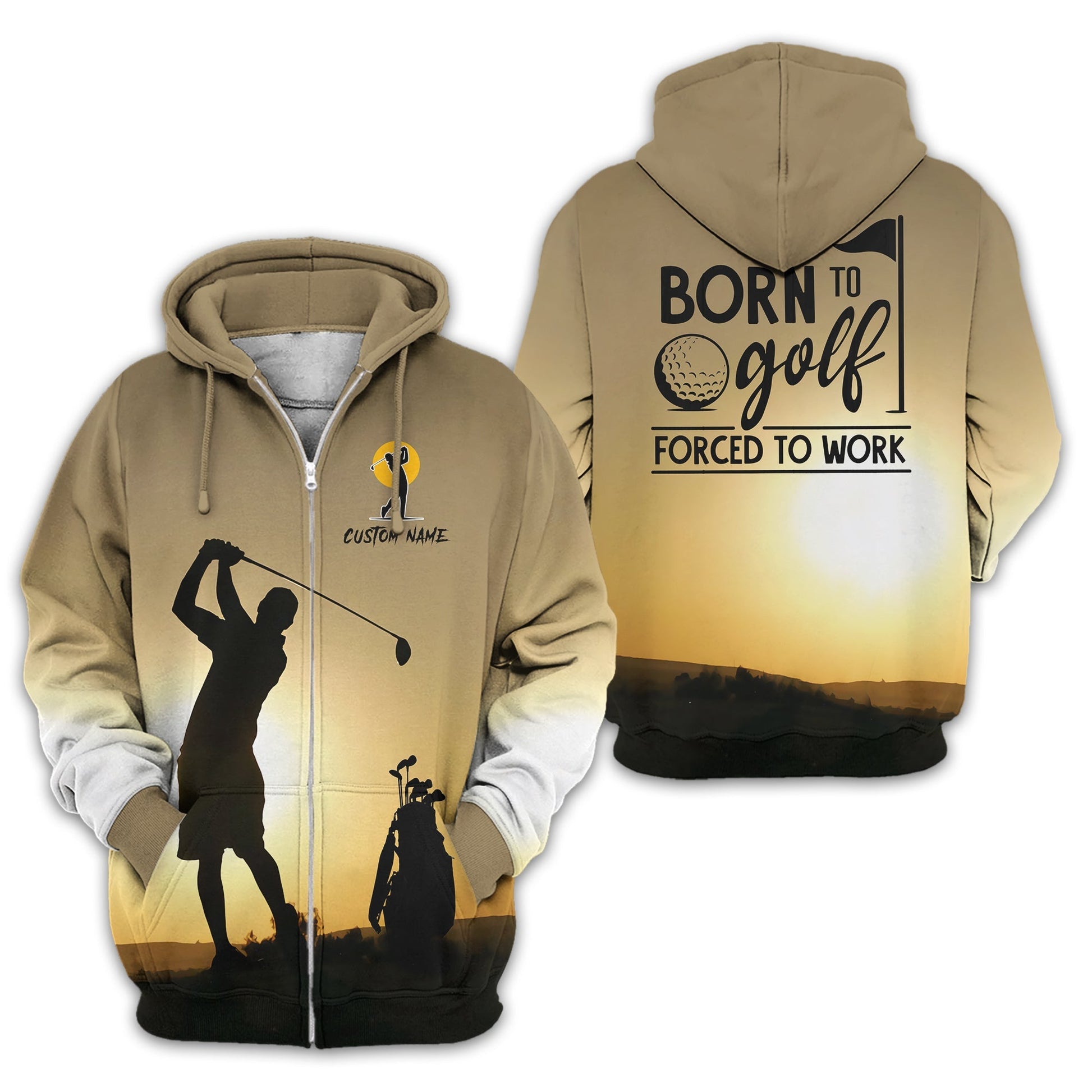 Born To Golf Forced To Work Custom Golf Polo ShirtGolf Shirt, Gift For Golfers