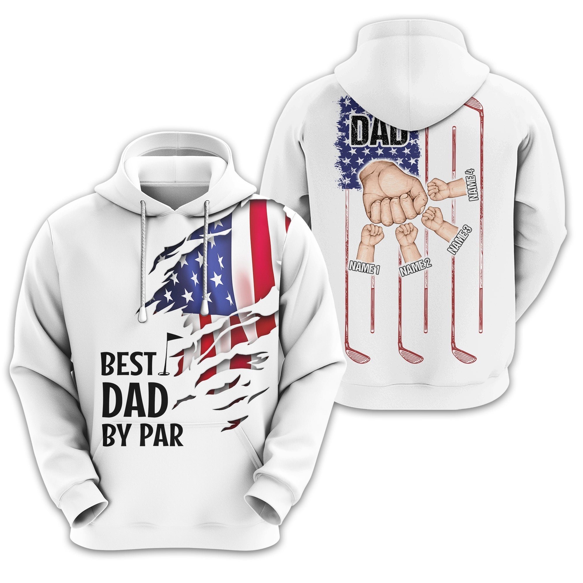 Best Dad By Par Custom Golf Polo ShirtGift For Golfers, Golf Gift For Men