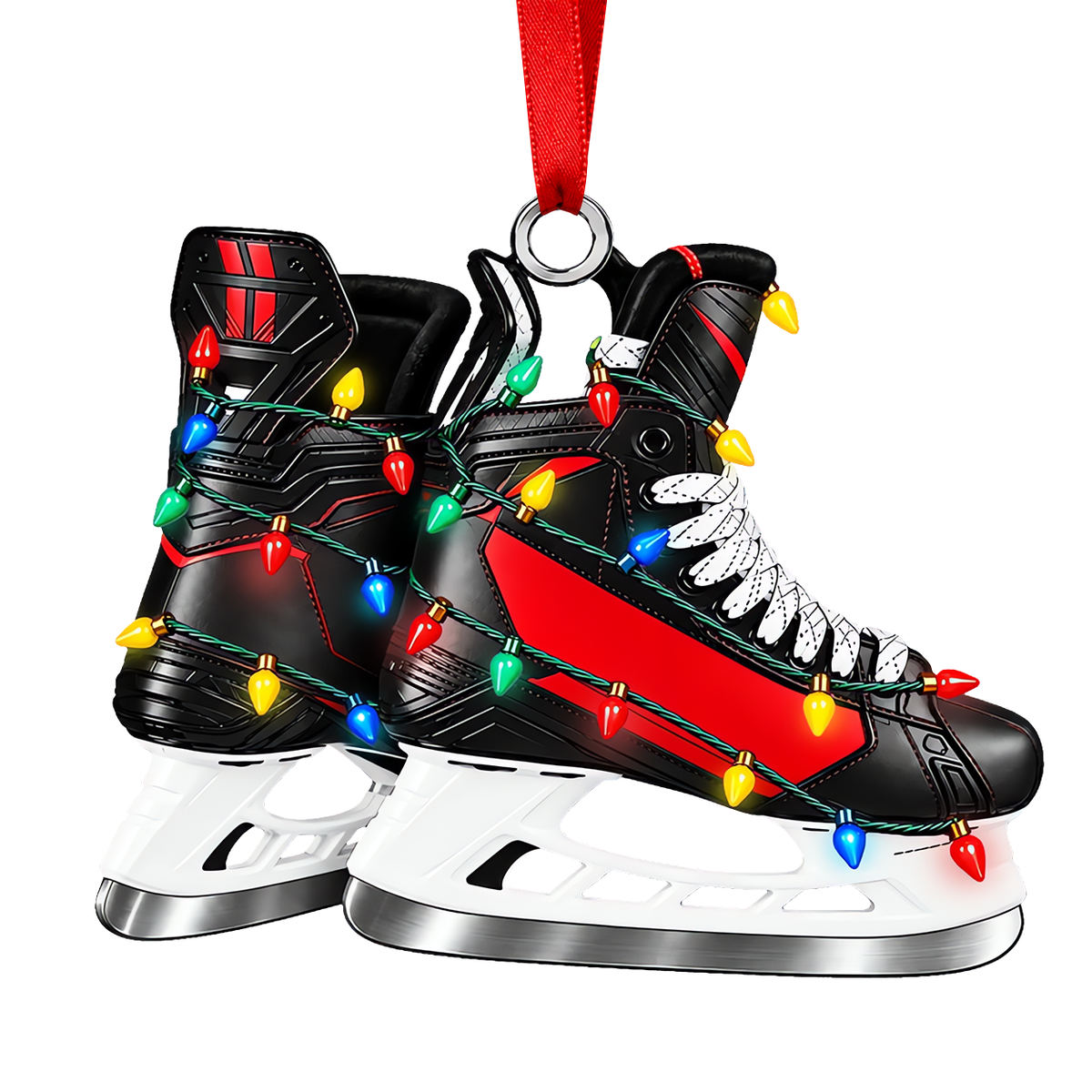 Custom Name Hockey Skates Acrylic Ornament, Christmas Ornaments, Tree Decorations
