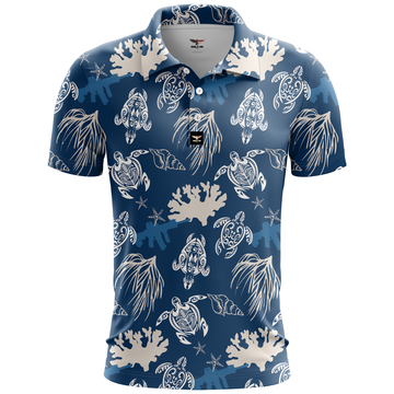 Sea Turtle Golf Polo ShirtMens Golf Gift, Golf Lover Gift