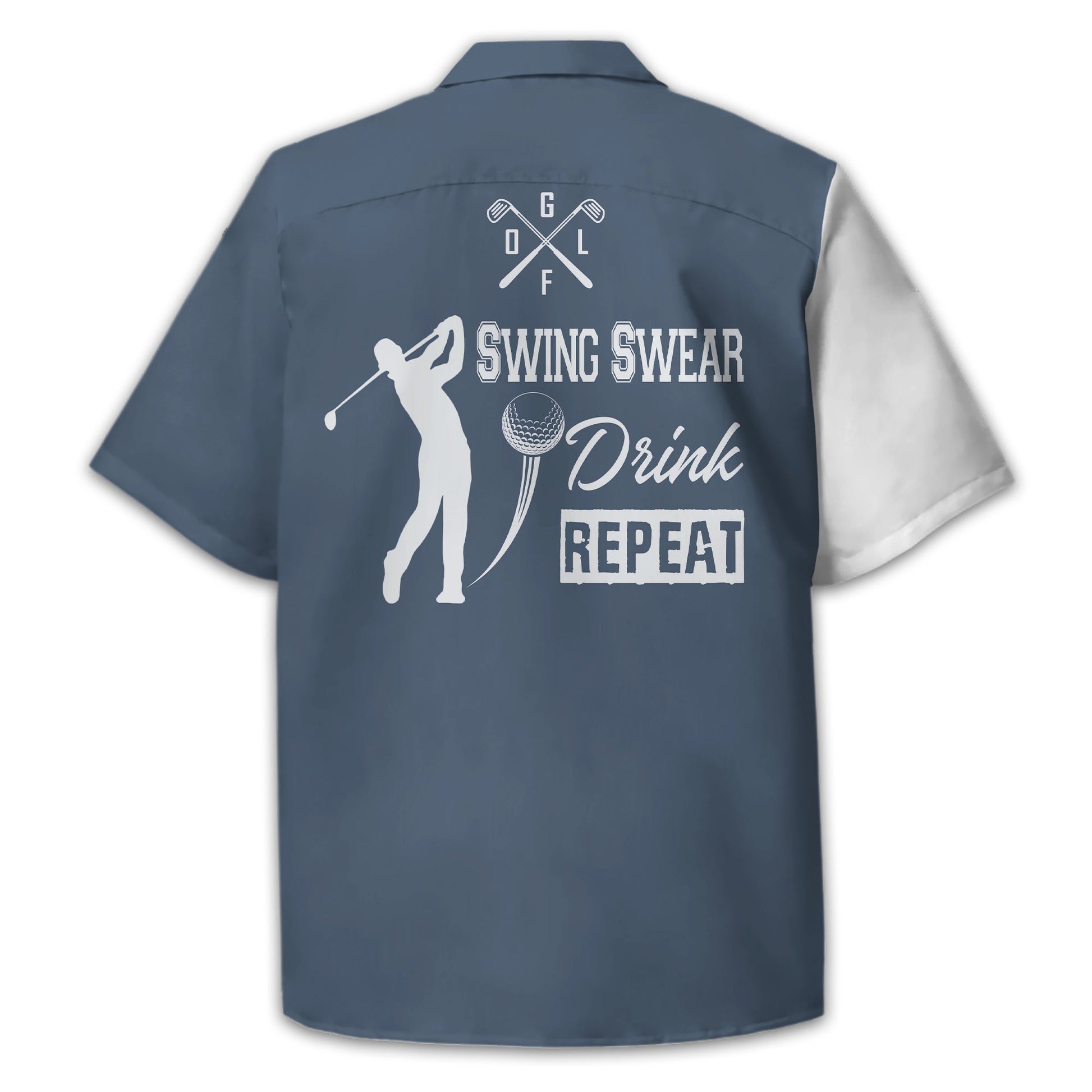Swing Swear Drink Repeat Personalized Golf Polo ShirtGolf Shirt For Men, Gift For Golfers