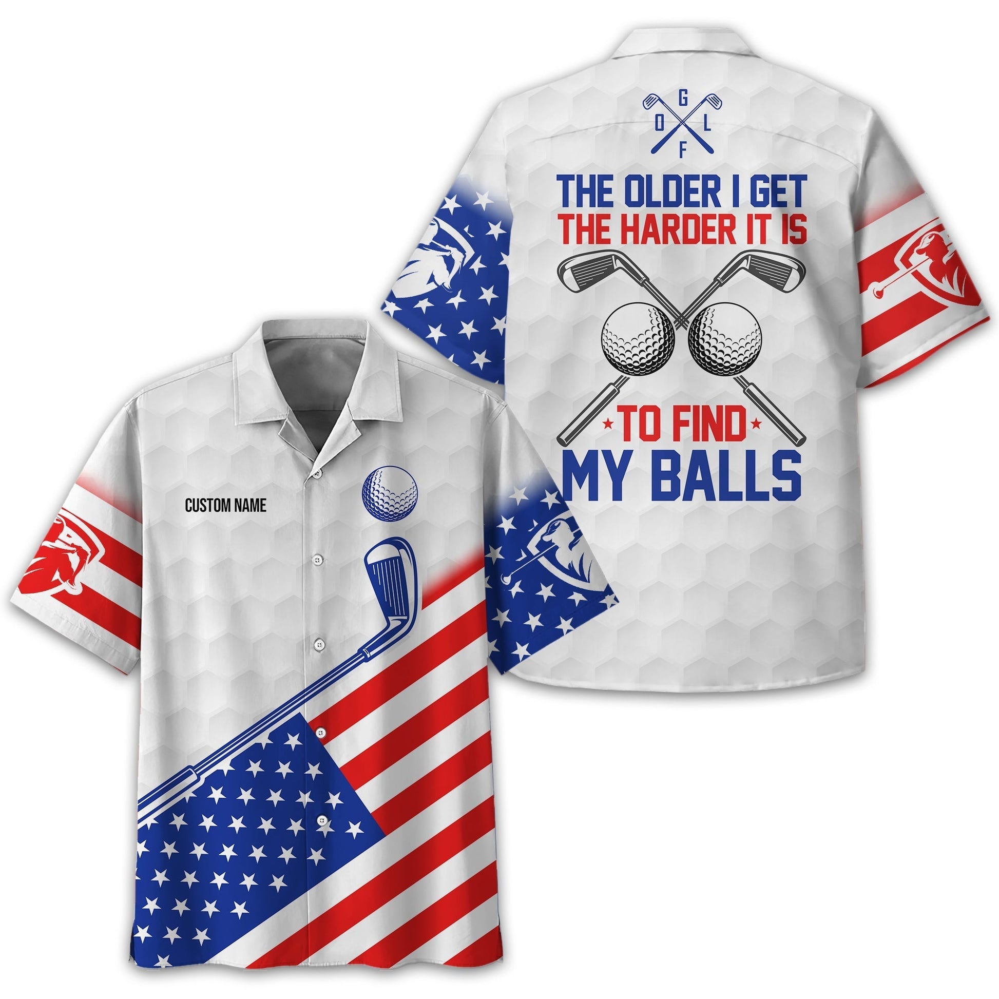 To Find My Balls, USA Flag Polo ShirtPersonalized Golf Shirt, Unique Gift For Golfer