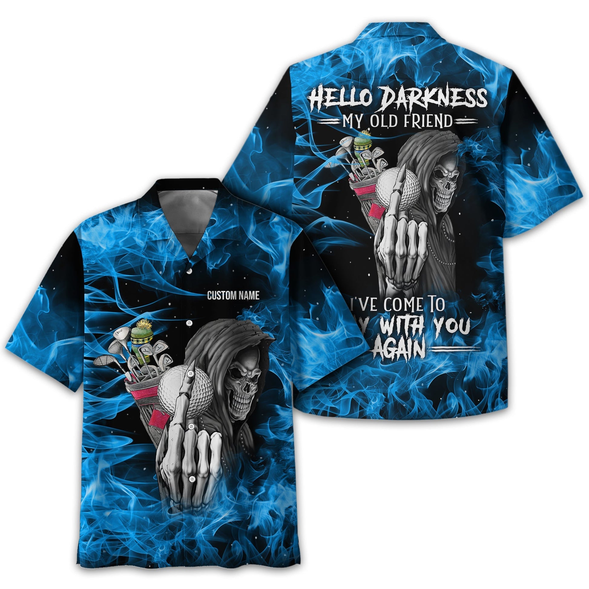 Hello Darkness My Old Friend Personalized Golf Polo ShirtGolf Shirt For Men, Gift For Golfers