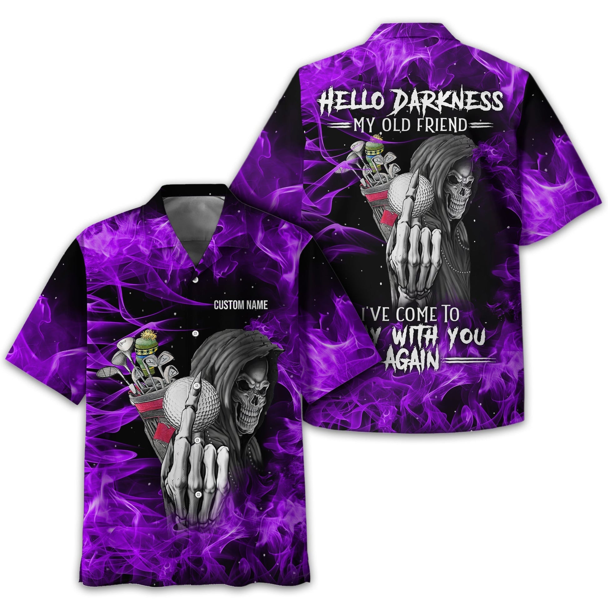 Hello Darkness My Old Friend Personalized Golf Polo ShirtGolf Shirt For Men, Gift For Golfers