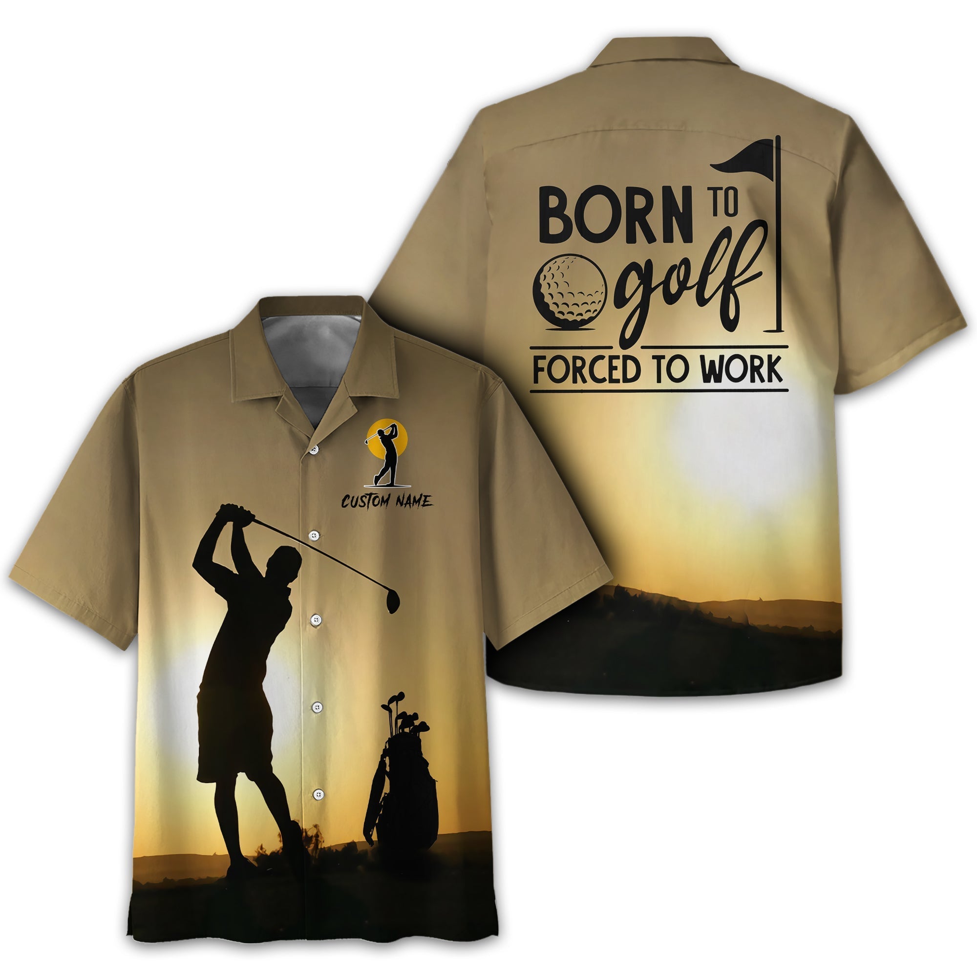 Born To Golf Forced To Work Custom Golf Polo ShirtGolf Shirt, Gift For Golfers