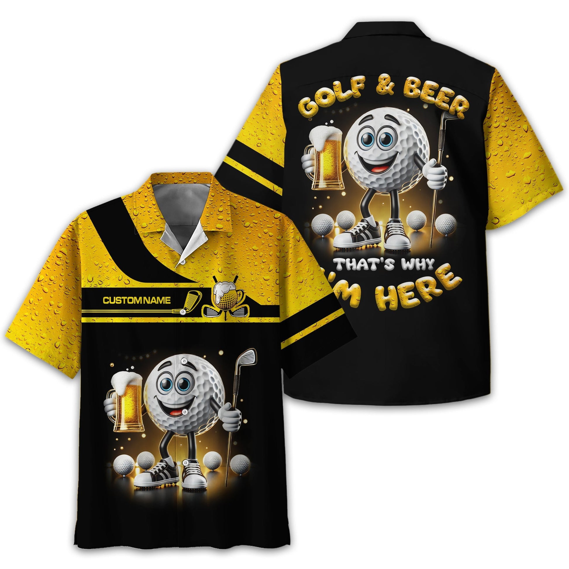 Golf And Beer Personalized Golf Polo ShirtGolf Shirt, Gift For Golfers