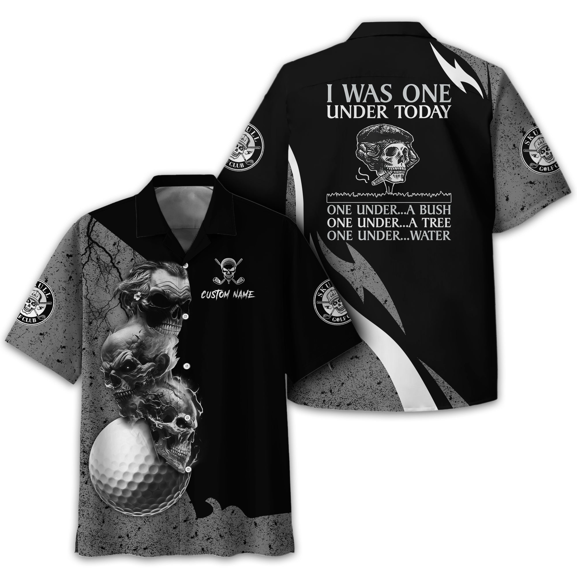 I Was One Under Today Custom Golf Polo ShirtSkull Golf Shirt, Gift For Golfers, Funny Golf Polo Shirt