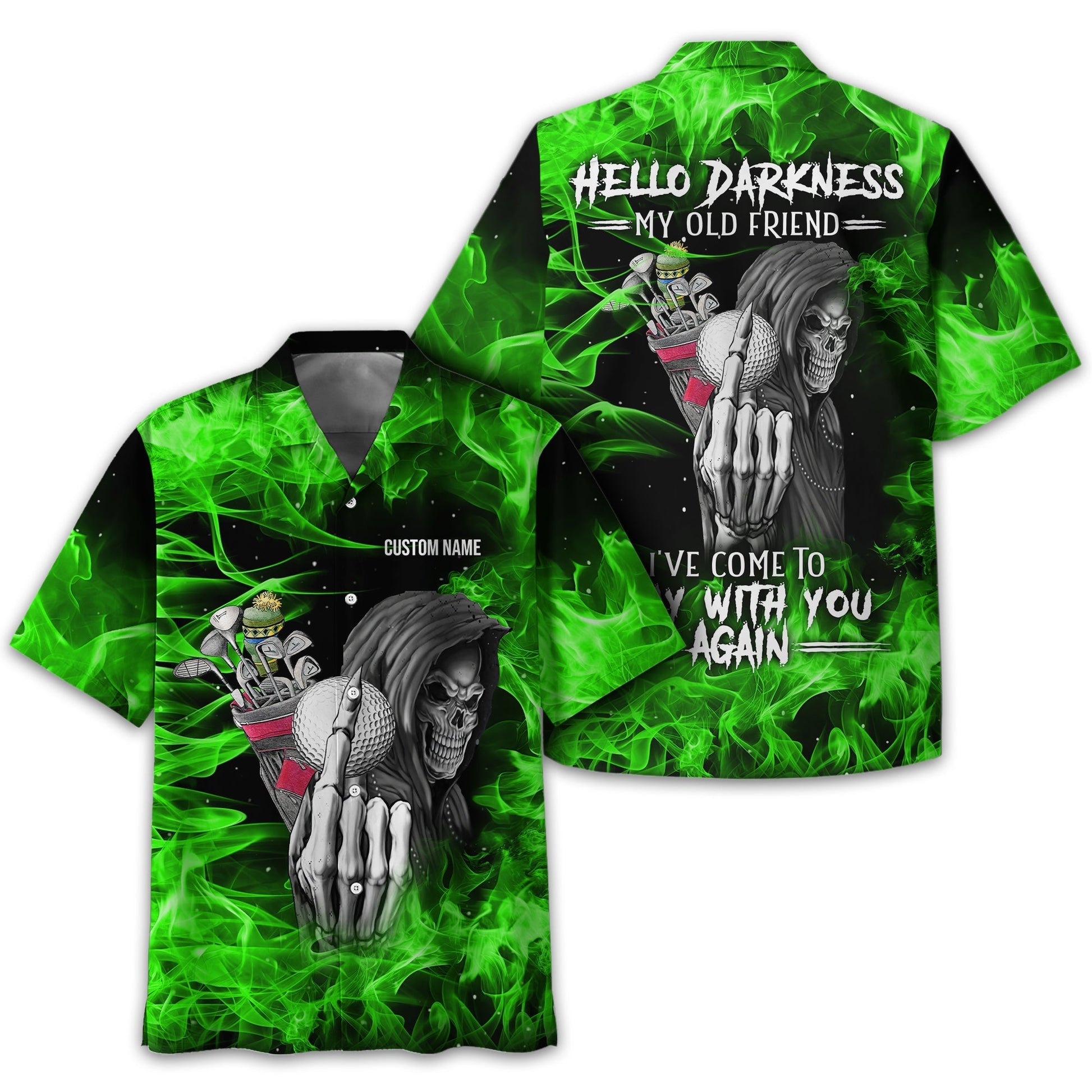 Hello Darkness My Old Friend Personalized Golf Polo ShirtGolf Shirt For Men, Gift For Golfers