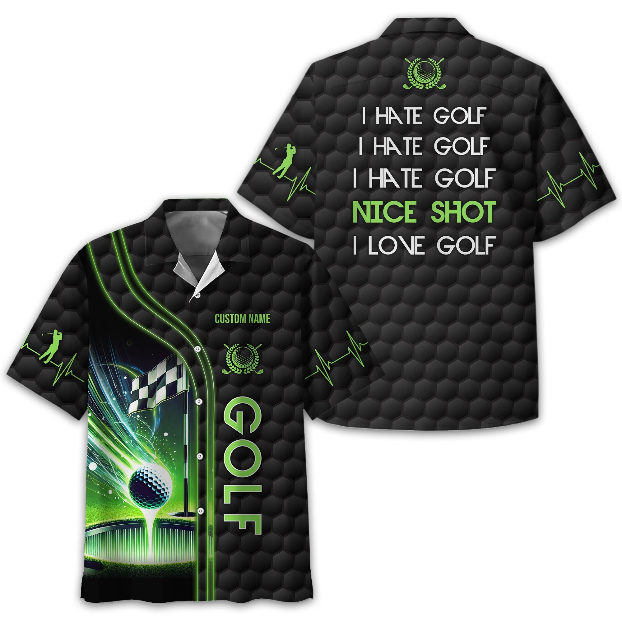 I Hate Golf Nice Shot I Love Golf, Personalized Golf Shirt, Unique Gift For Golfer, Funny Golf Polo Shirt