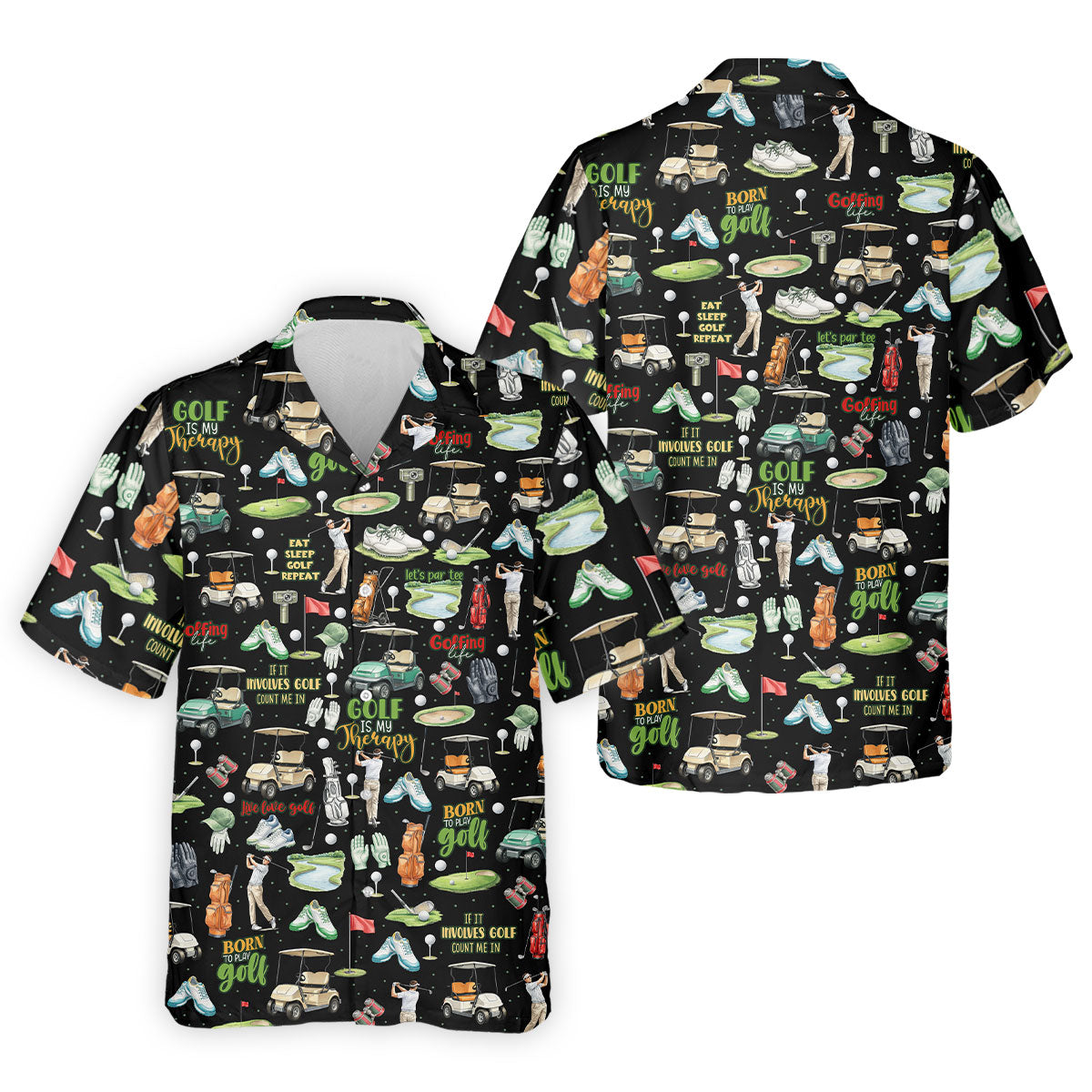 Born To Play Golf Let's Par Tee Black Golf Shirt, Men's Funny Golf Shirts, Golf Shirts For Men, Polo For Men