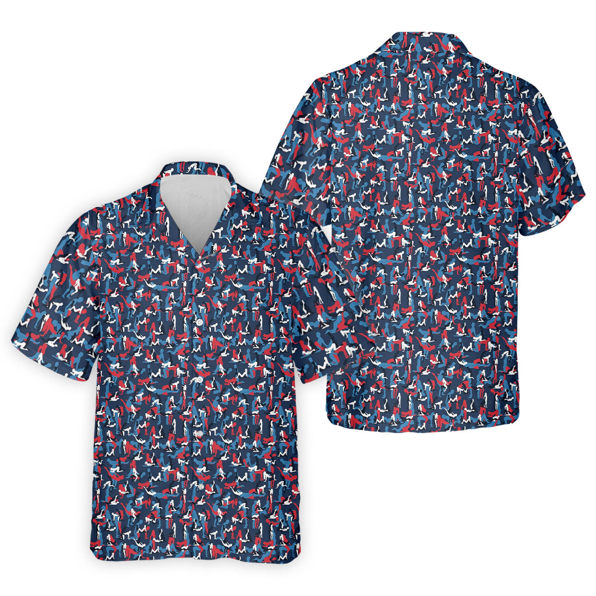 Naughty Position Dirty Humor Red White Blue 250th Anniversary Fun Golf Shirts For Men, Valentines Golf Gift