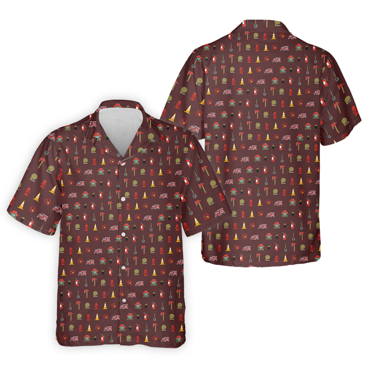 Fireman Patter Men's Funny Golf Shirts, Golf Tops For Men, Polo ShirtFor Men, Golf Shirts For Men