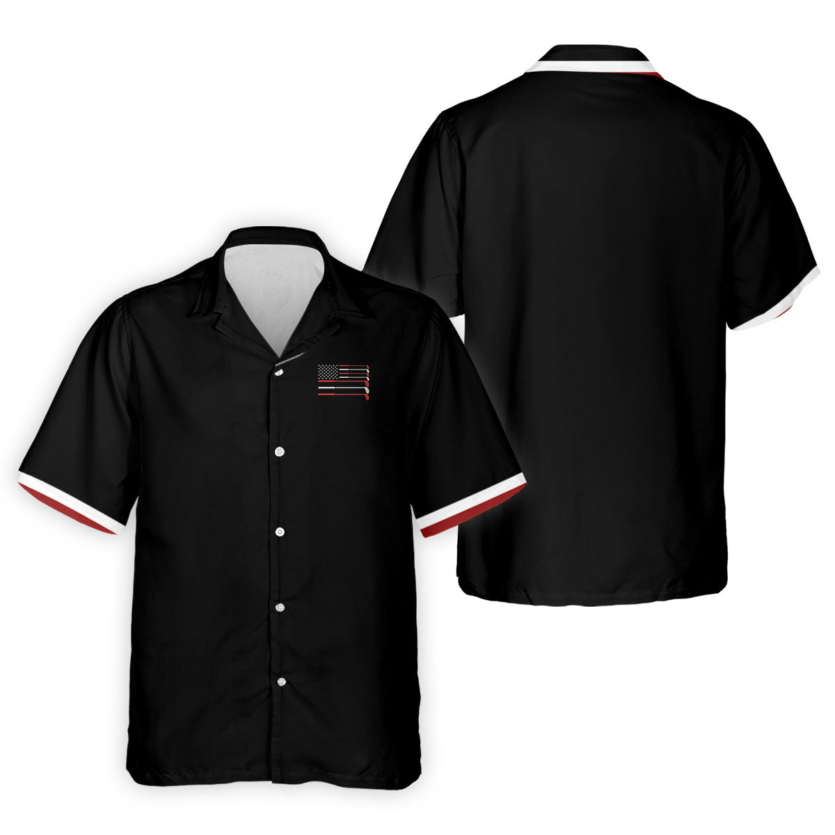 Golf Clubs US Flag Logo 250 Years Black Golf Shirt, Patriotic 4th Of July Golf Shirts For Men