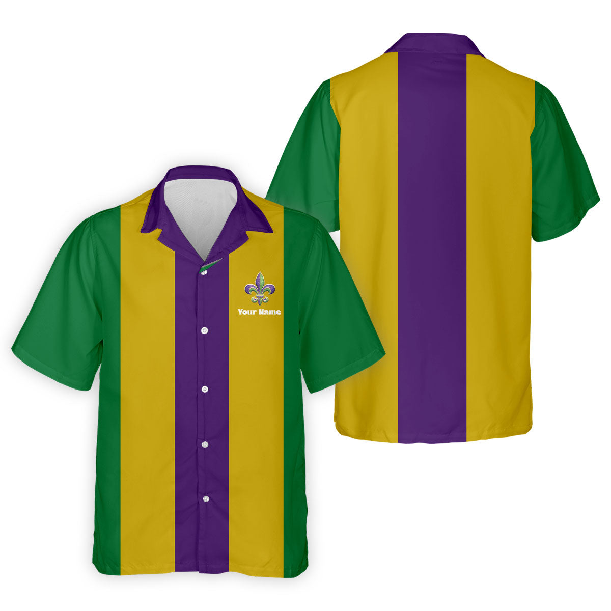 Vertical Stripes Purple Green Gold Mardi Gras Golf Shirt, Polo ShirtFor Men, Golf Shirts For Men