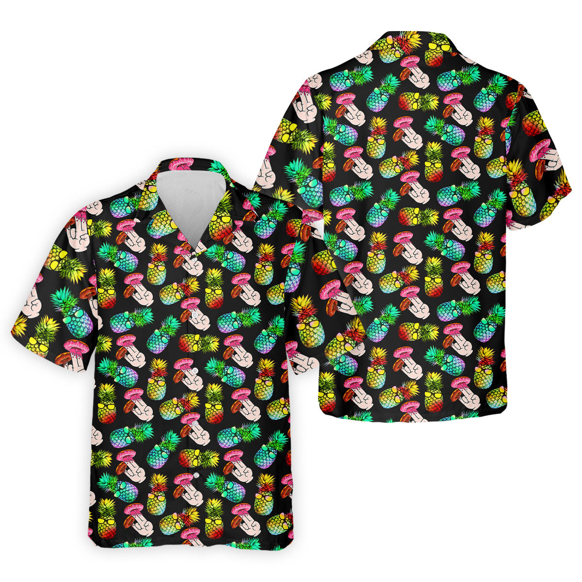 Pineapples Donut Finger Adult Humor Fun Golf Shirts For Men, Golf Polo For Men, Funny Golf Outfits