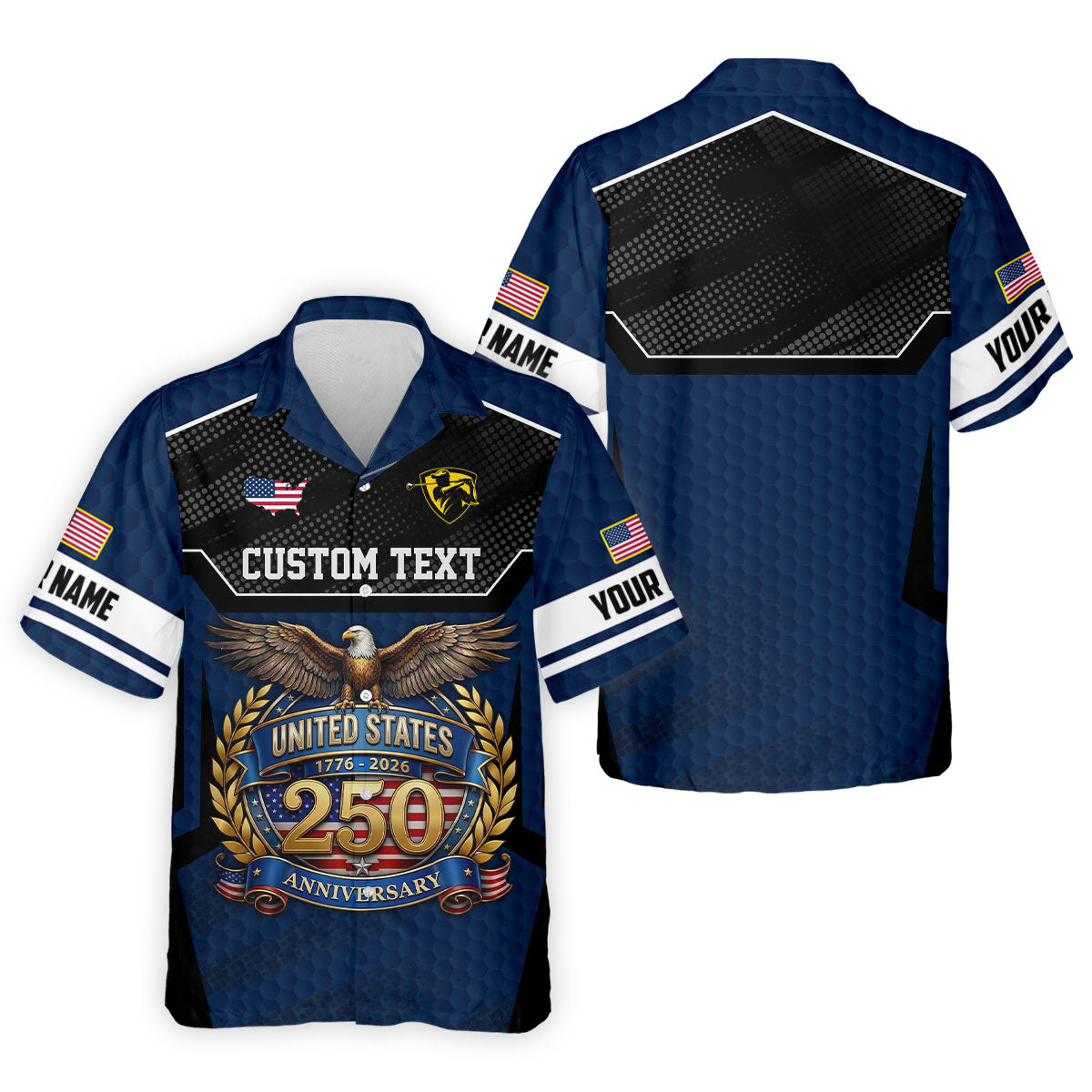 US 250 Anniversary Patriotic 4th Of July Navy Golf Shirt, Polo Shirtor Men, Golf Shirts For Men