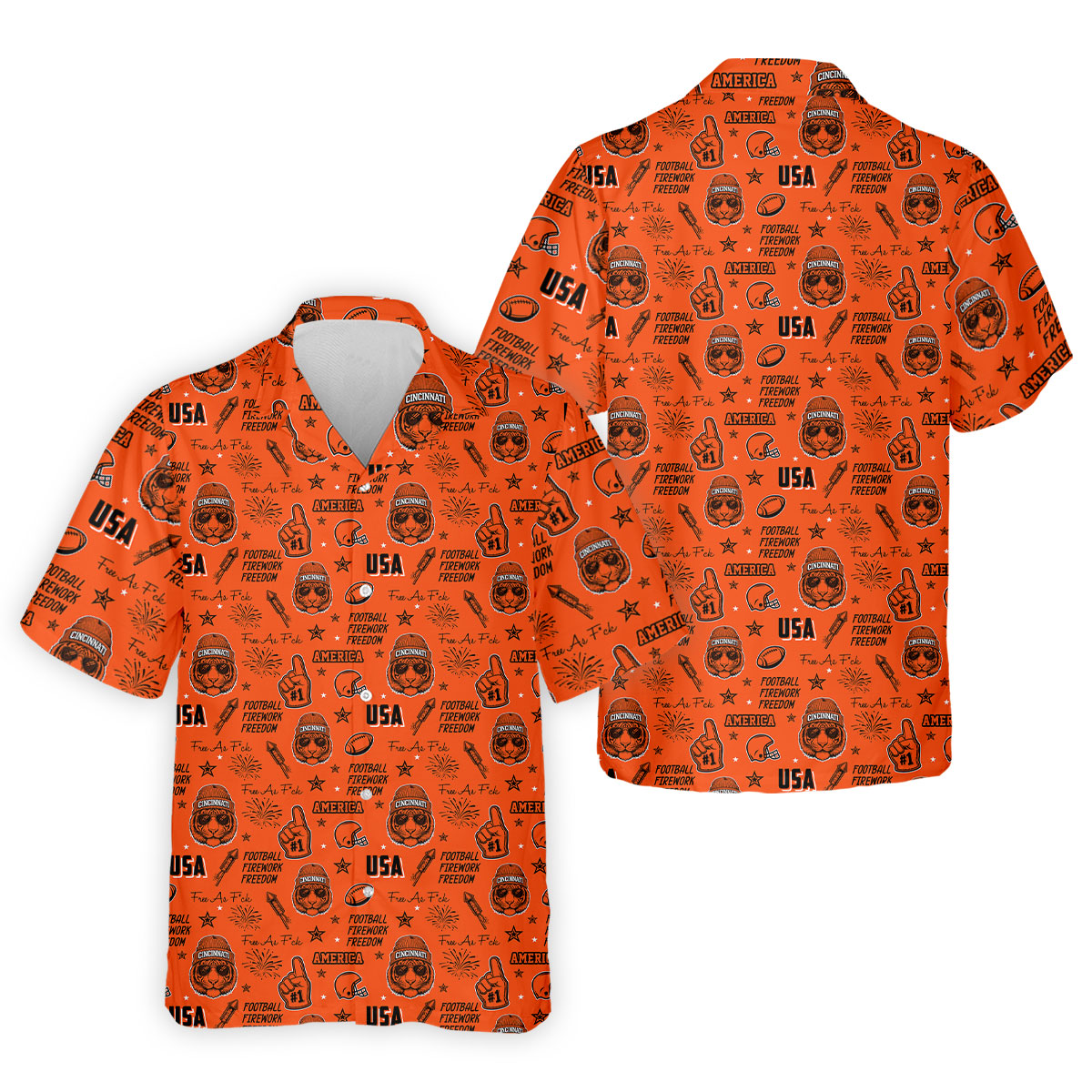 Bengal Tiger Head Orange And Black Sport Polo, American Football League Gift Ideas For Football Fans