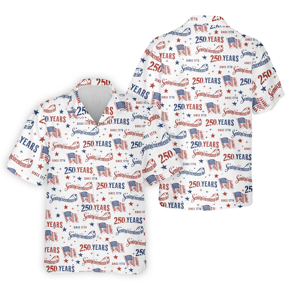 Semiquincentennial 250 Years Since 1776 Golf Tops For Men, 4th Of July Patriotic Golf Shirts For Men