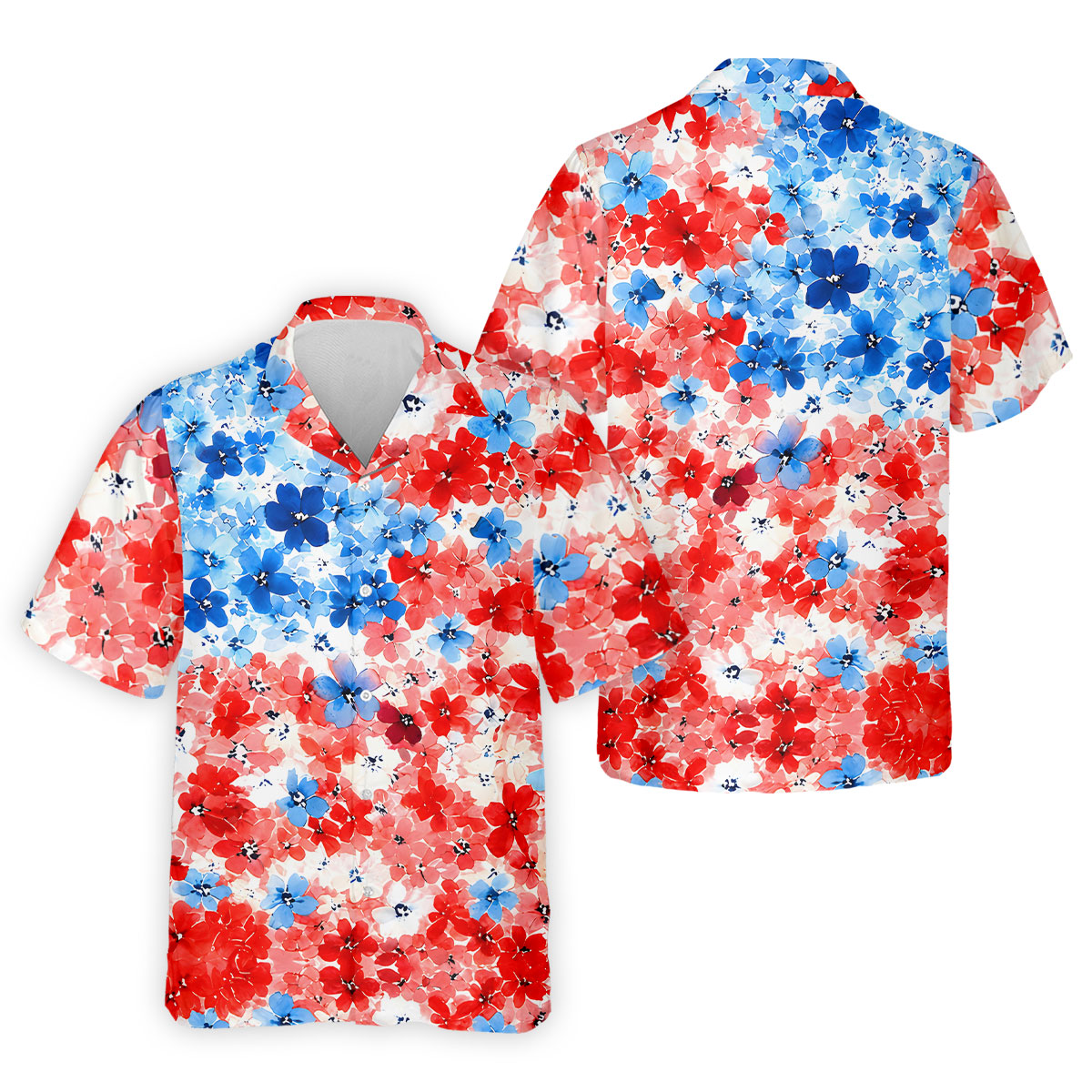 Red White Blue Hawaiian Golf Shirt, 250 Years Men's Golf Shirt, Polo Shirts For Men