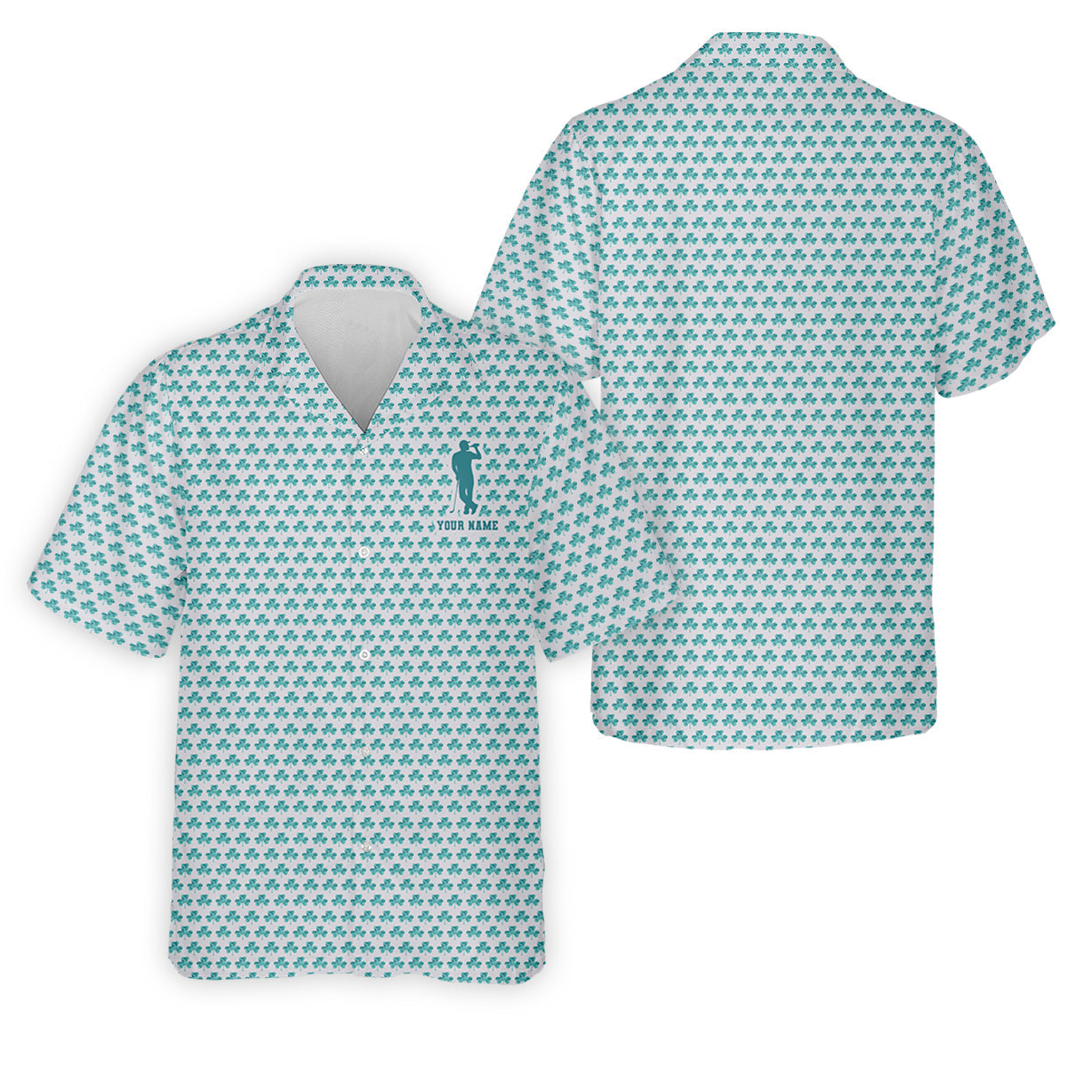 St Patrick's Day Shamrock Golf And Beer Blue And White Golf Shirt, Polo ShirtFor Men, Golf Shirts For Men