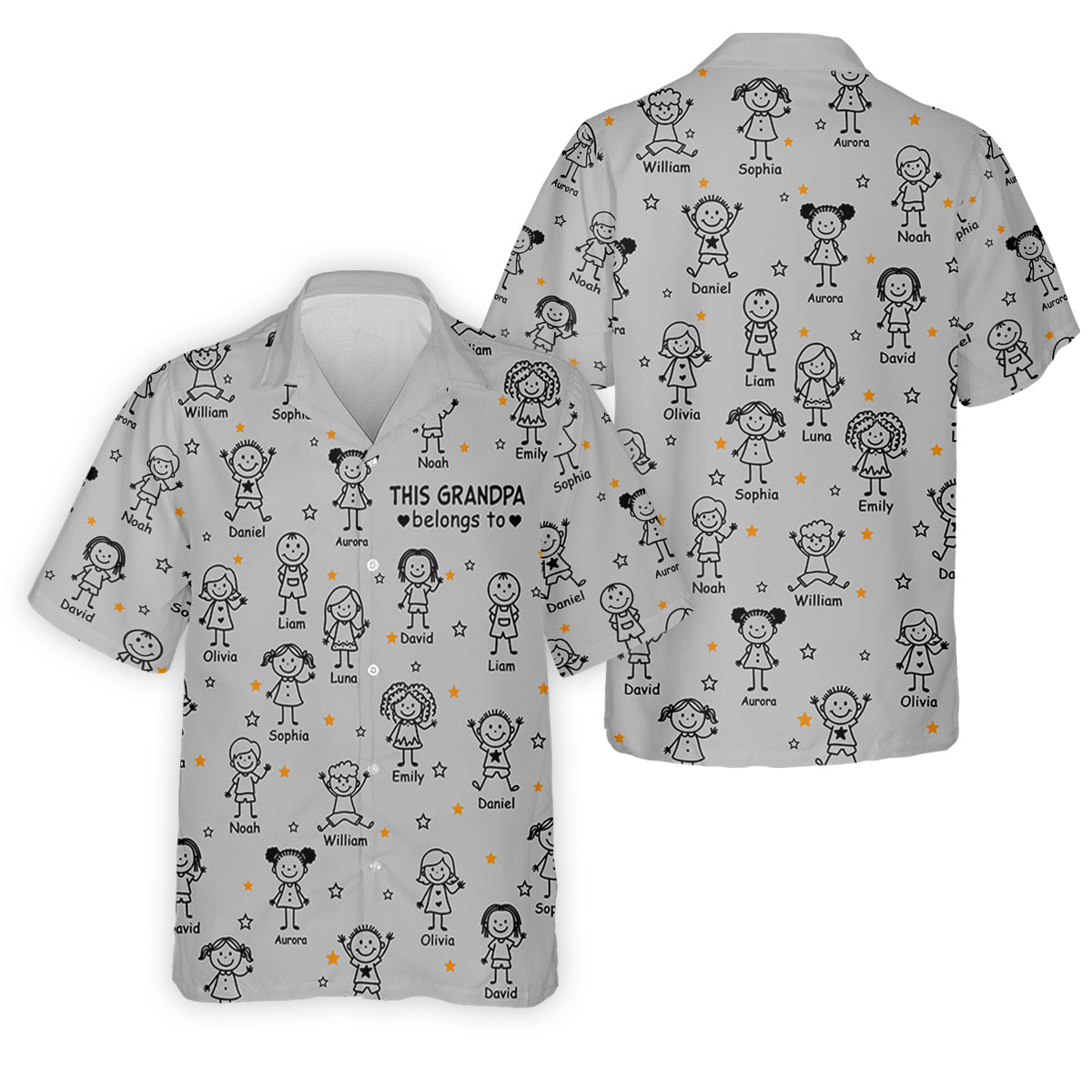 This Grandpa Dad Belongs To Kids Pet Grey Golf Shirt, Polo ShirtFor Men, Golf Gift For Men