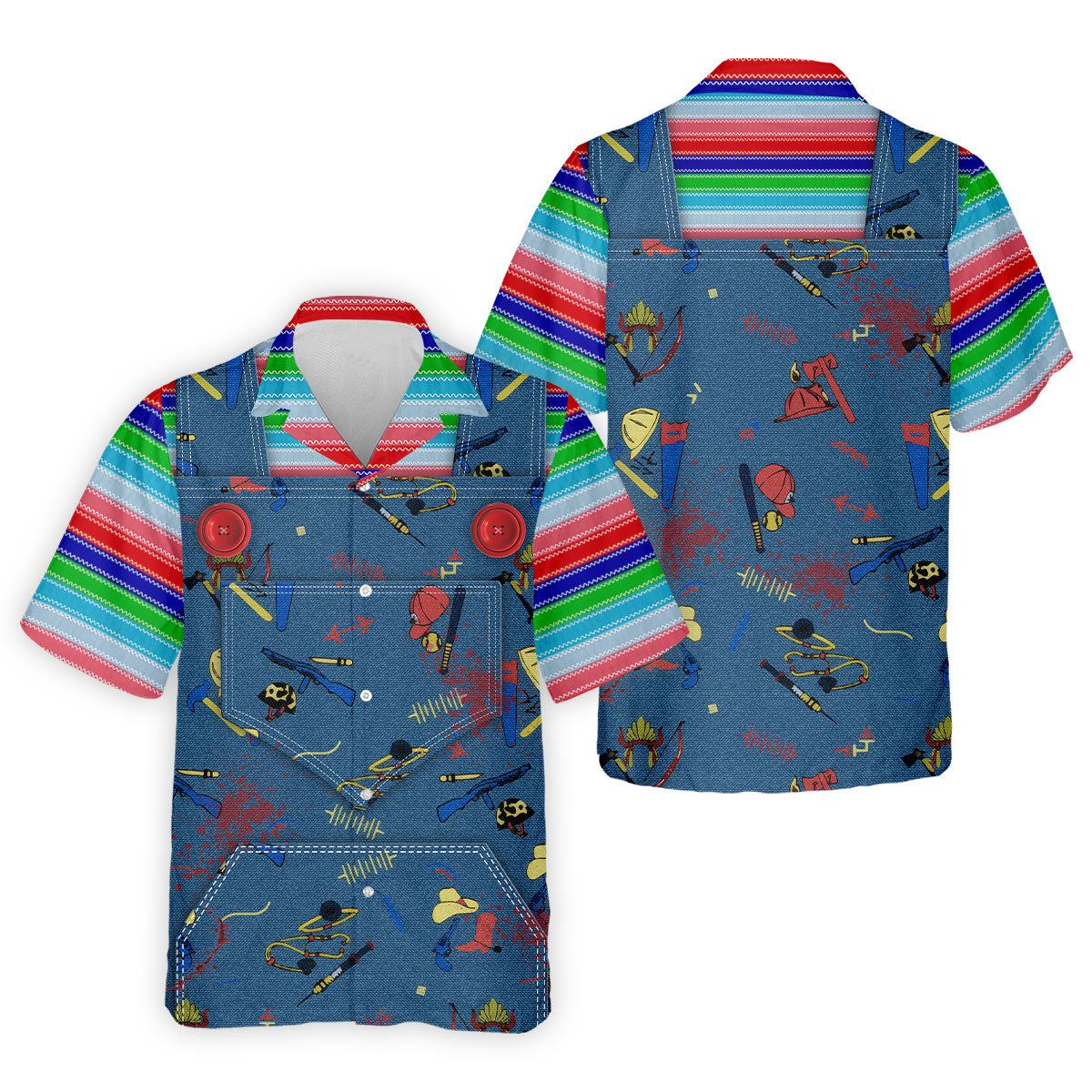 Creepy Halloween Horror Character Golf Tops For Men, Horror Cosplay Fun Men's Golf Polos, Polo Shirtor Men