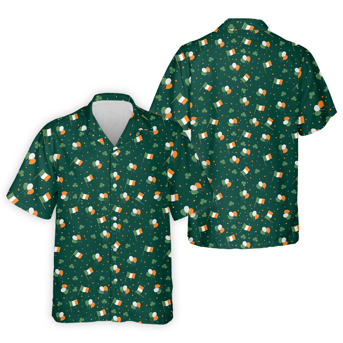 Blue White Orange Confetti Balloons Irish Flag St Patrick's Day Golf Shirt, Golf Gift For Men, Golf Shirts For Men