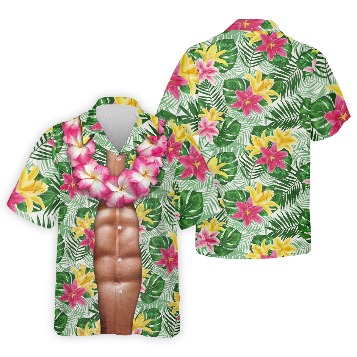 Muscle Costume Hawaiian Golf Shirt, Men's Funny Golf Shirts, Polo ShirtFor Men