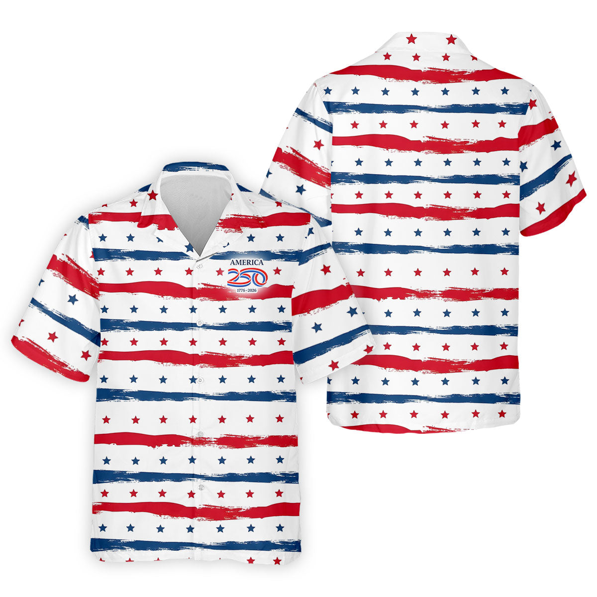 America 250 Red White Blue Stars And Stripes Golf Tops For Men, Patriotic 4th Of July Golf Shirts For Men
